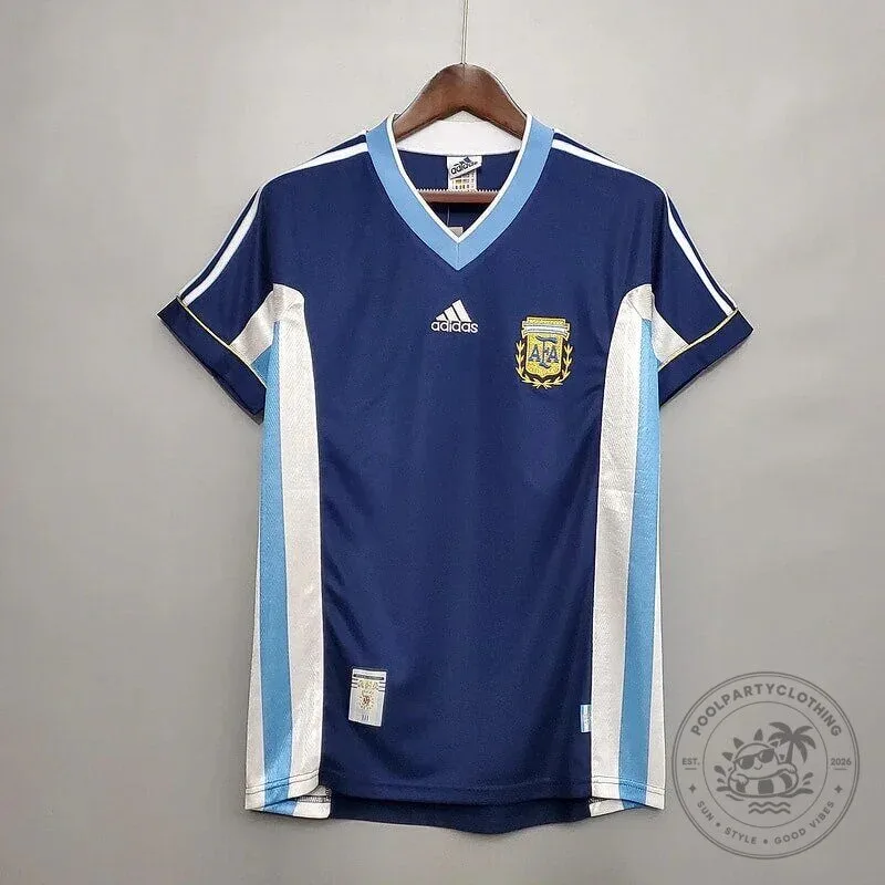Argentina National Football Team 1998 Away Retro Football Jersey