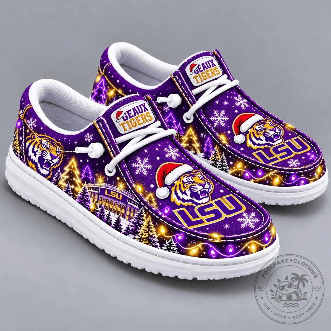 Louisiana State University Tigers Christmas Spirit Loafers Shoes
