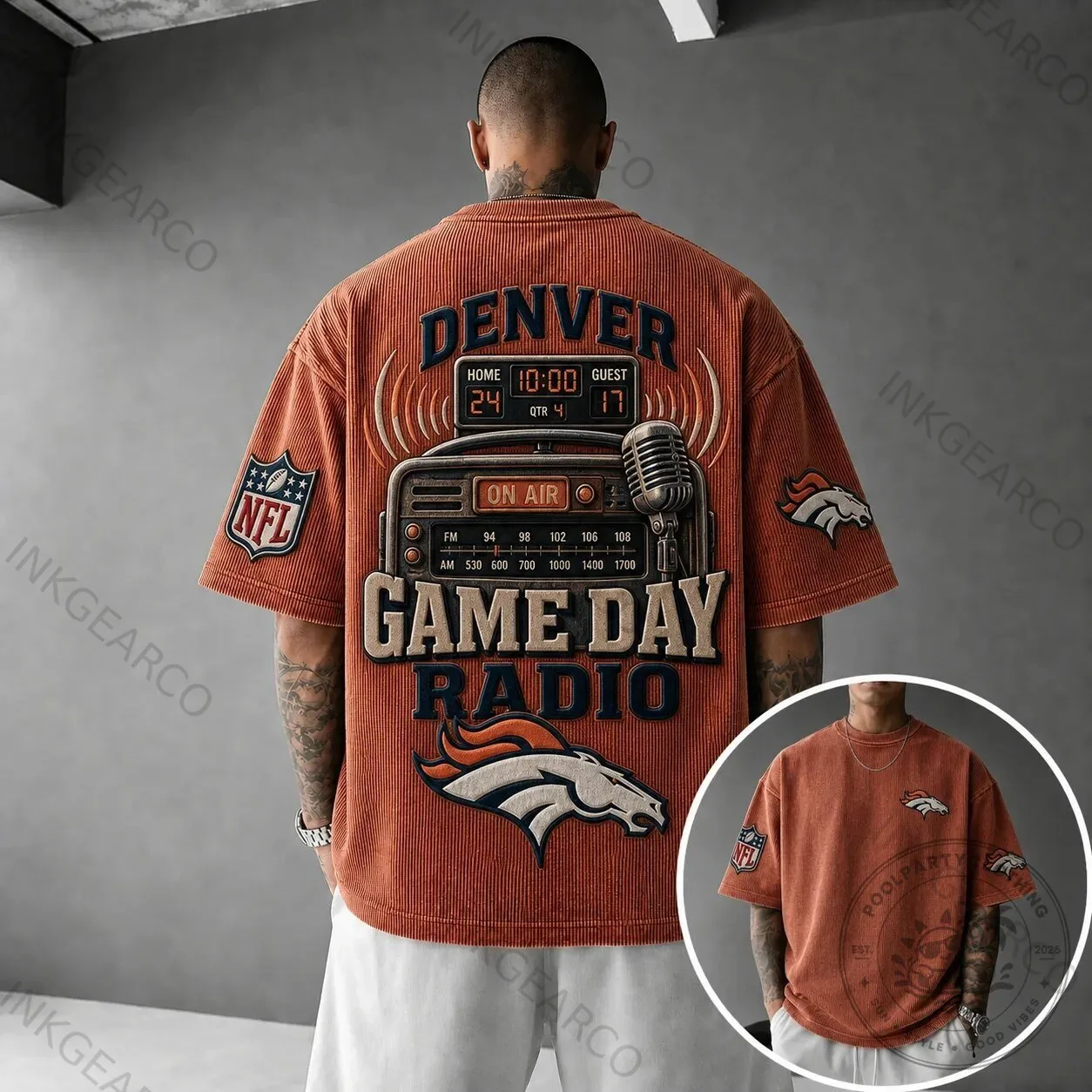Denver Broncos Game Day Radio NFL Football Team Short-Sleeve T-Shirt 1 Denver Broncos Game Day Radio NFL Football Team Short-Sleeve T-Shirt