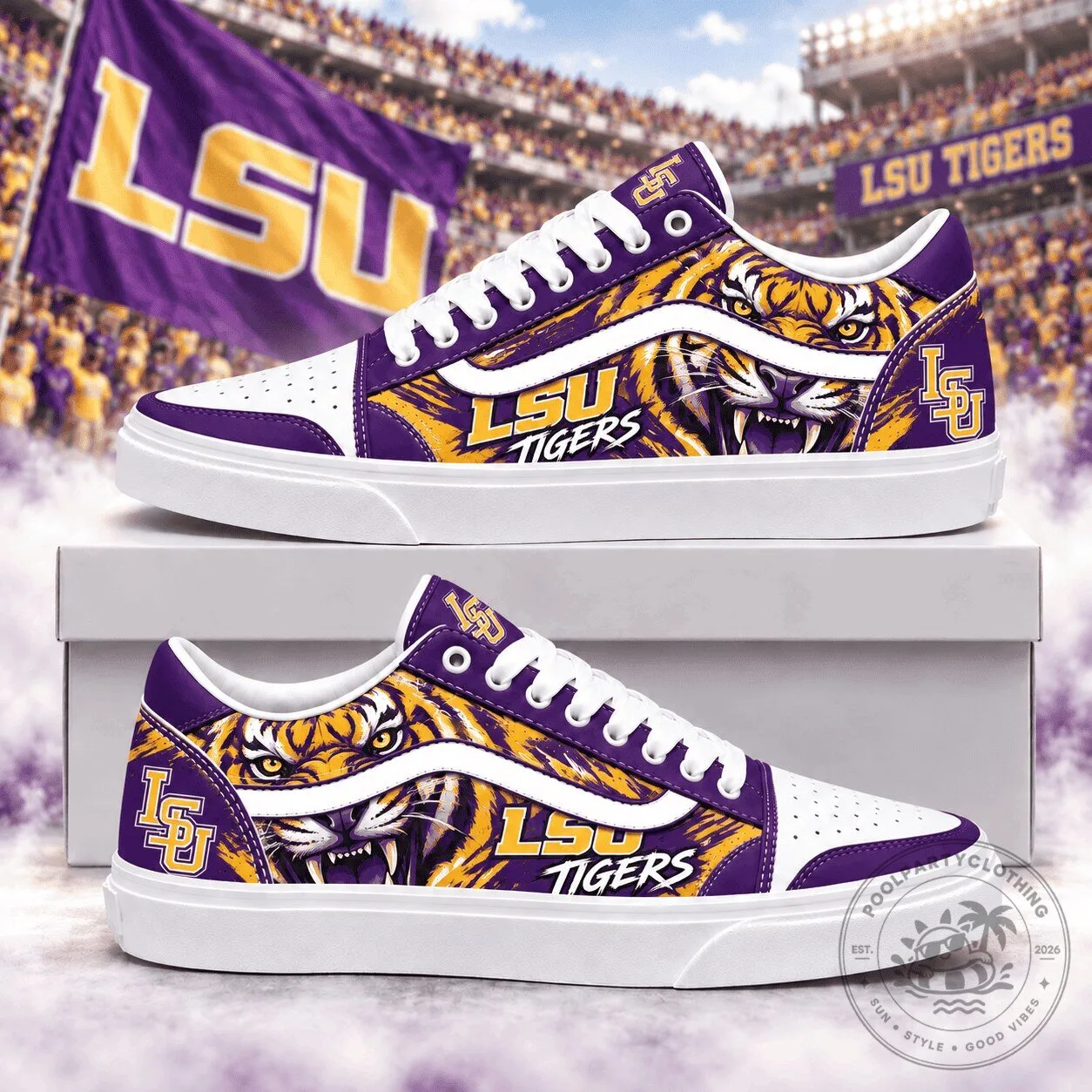 Louisiana State University Tigers NCAA Team Spirit Custom Design Shoes Sneakers