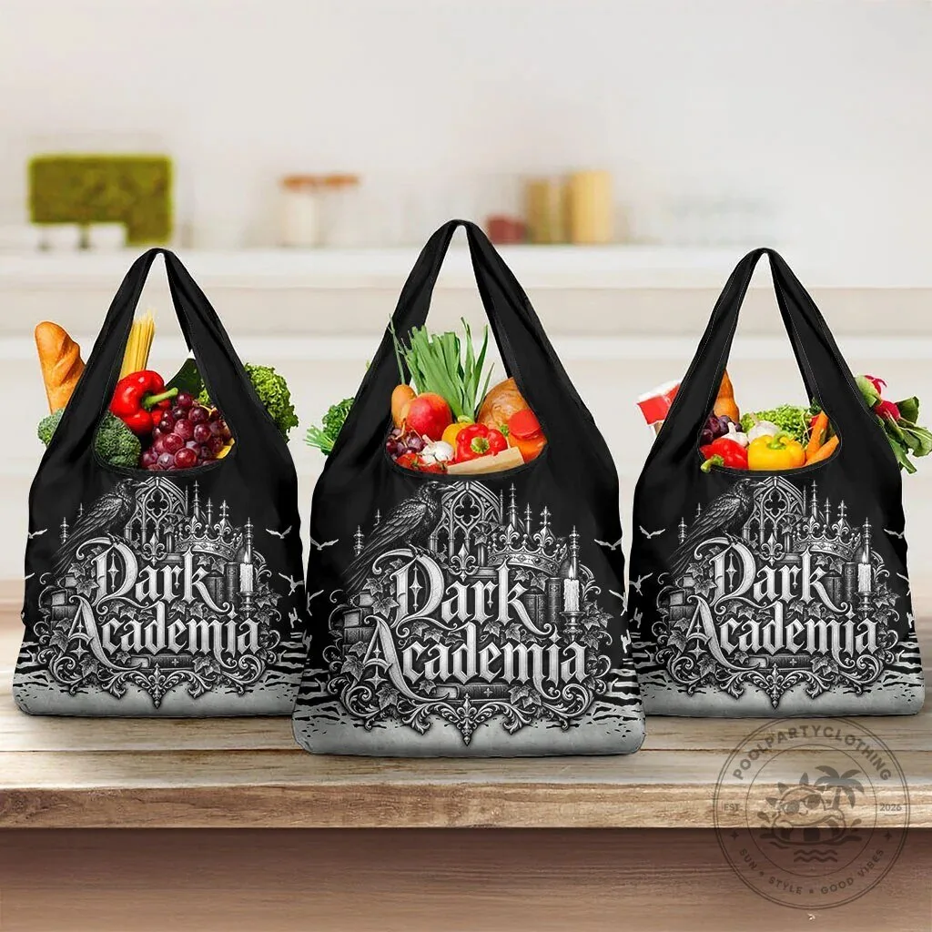 Dark Academia Raven Gothic Literature Vintage Bookish Aesthetic Reusable Grocery Bag 12 Dark Academia Raven Gothic Literature Vintage Bookish Aesthetic Reusable Grocery Bag