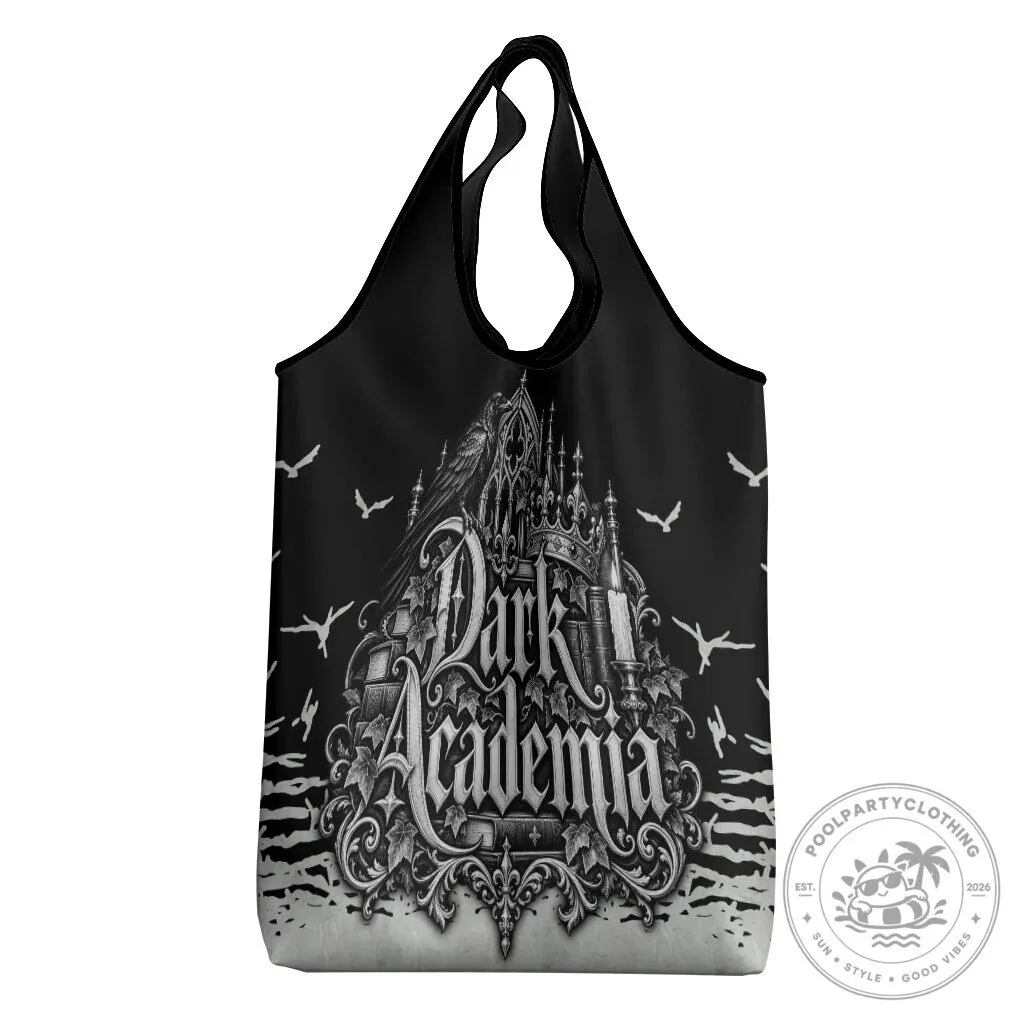 Dark Academia Raven Gothic Literature Vintage Bookish Aesthetic Reusable Grocery Bag 13 Dark Academia Raven Gothic Literature Vintage Bookish Aesthetic Reusable Grocery Bag