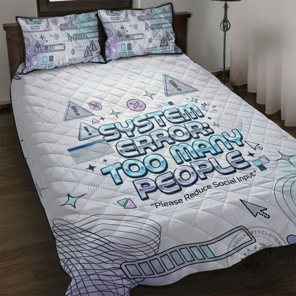 System Error Too Many People Cyber Aesthetic Quilted Blanket 4 System Error Too Many People Cyber Aesthetic Quilted Blanket