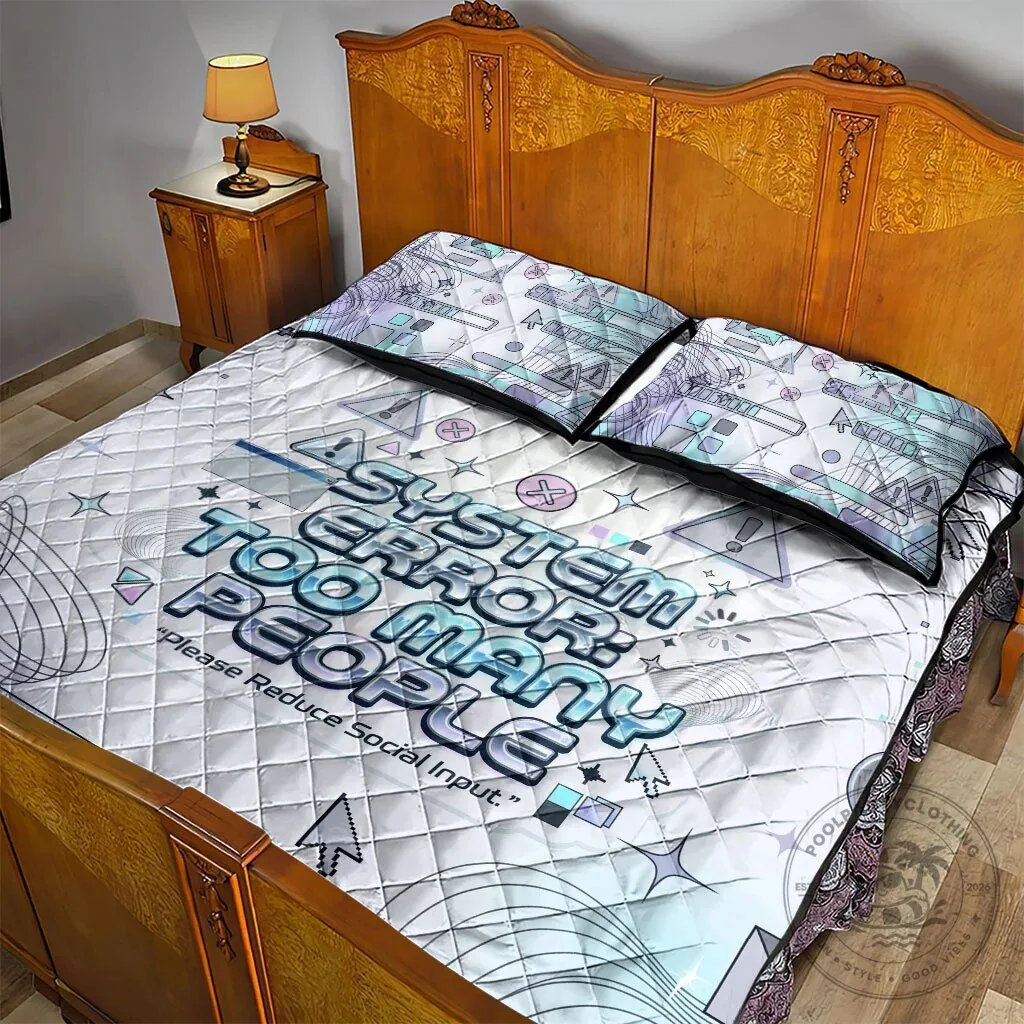 System Error Too Many People Cyber Aesthetic Quilted Blanket 12 System Error Too Many People Cyber Aesthetic Quilted Blanket