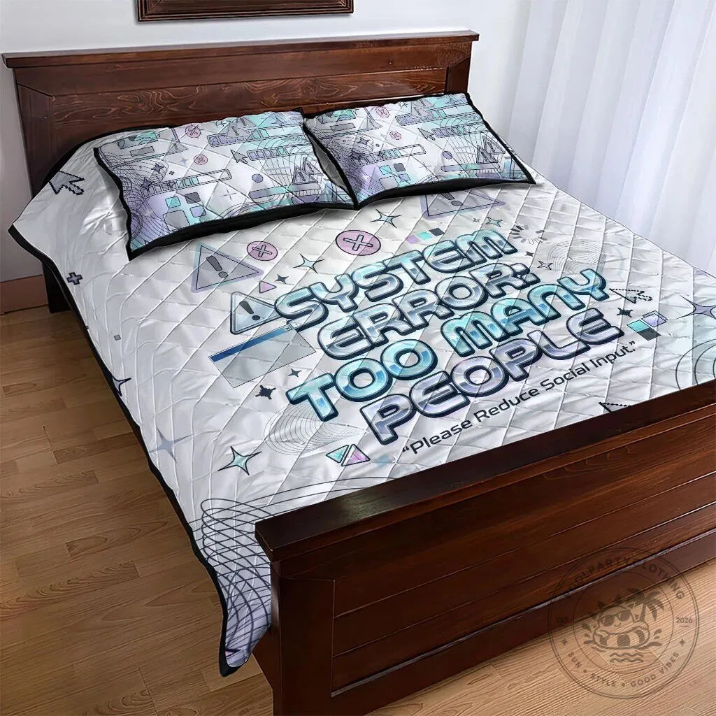 System Error Too Many People Cyber Aesthetic Quilted Blanket 13 System Error Too Many People Cyber Aesthetic Quilted Blanket