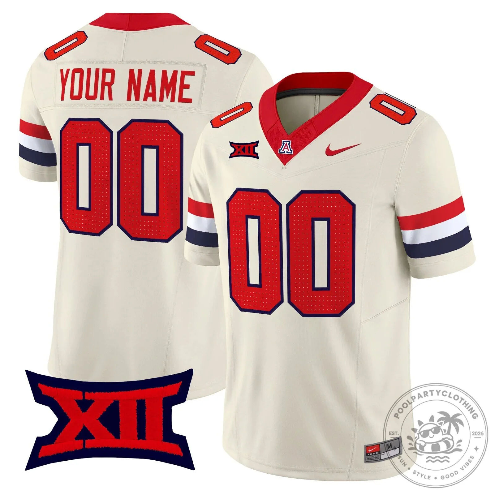 Arizona Wildcats College Football Team Custom Name and Number Football Jersey