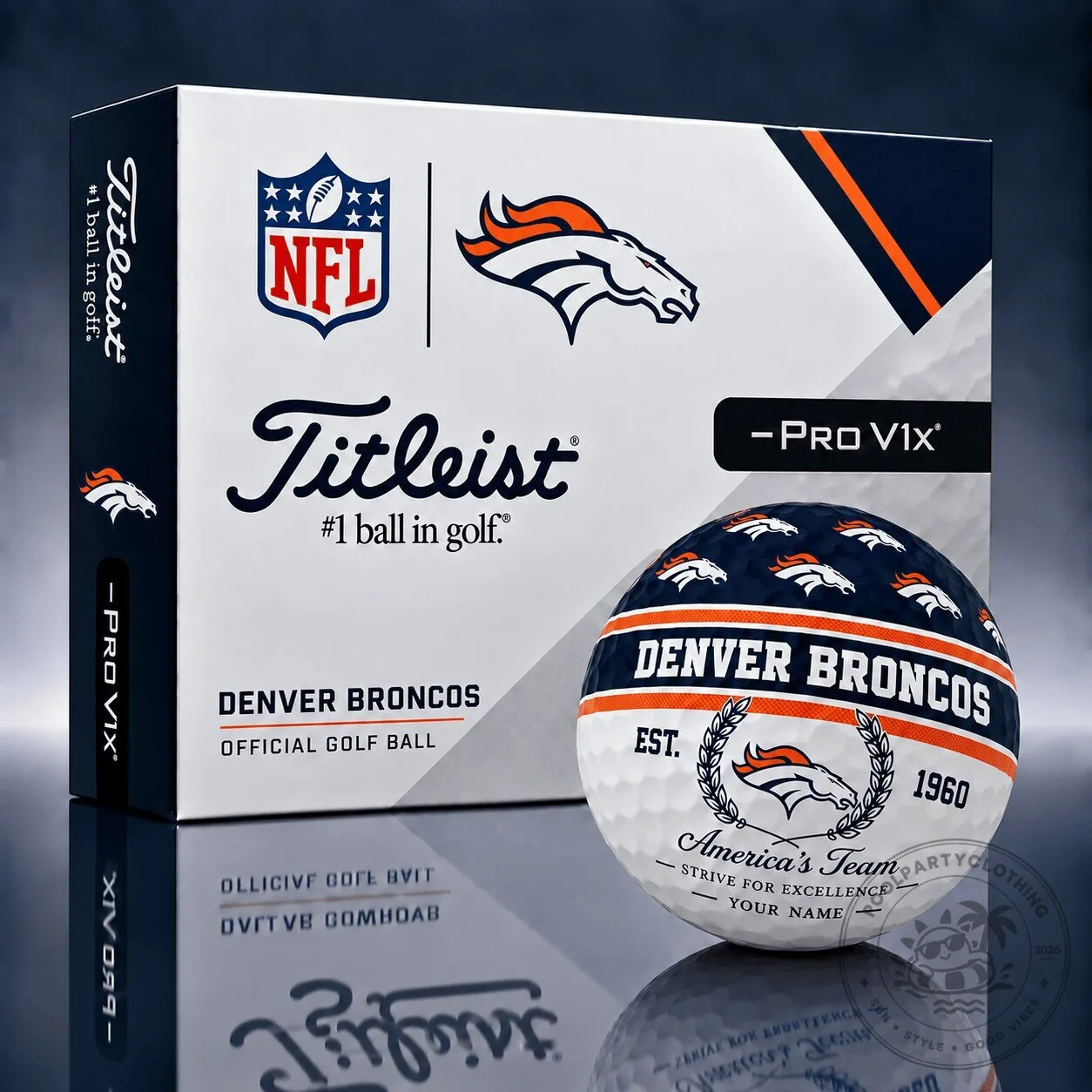 Denver Broncos Official NFL Pro V1x Golf Ball Set 1 Denver Broncos Official NFL Pro V1x Golf Ball Set
