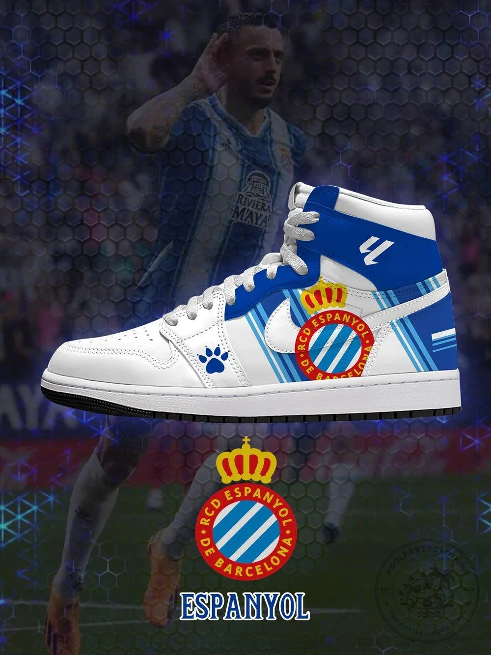 RCD Espanyol de Barcelona Football Club High-Top Sneakers