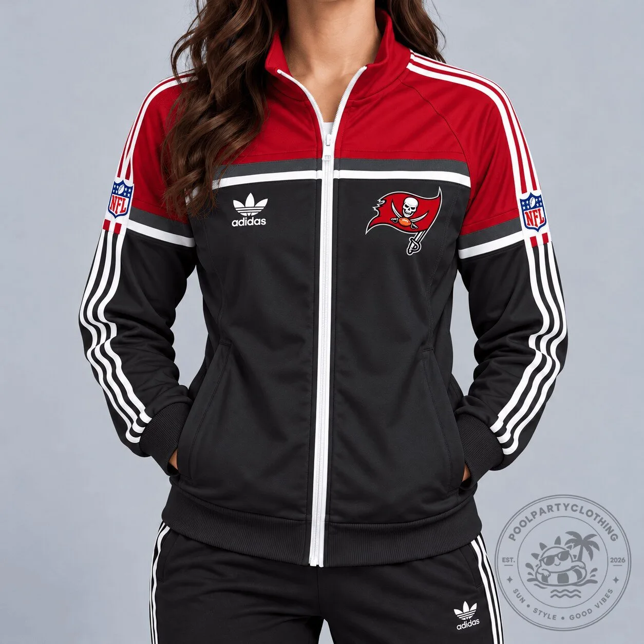 Tampa Bay Buccaneers Adidas NFL Retro Heritage Full-Zip Casual Jacket