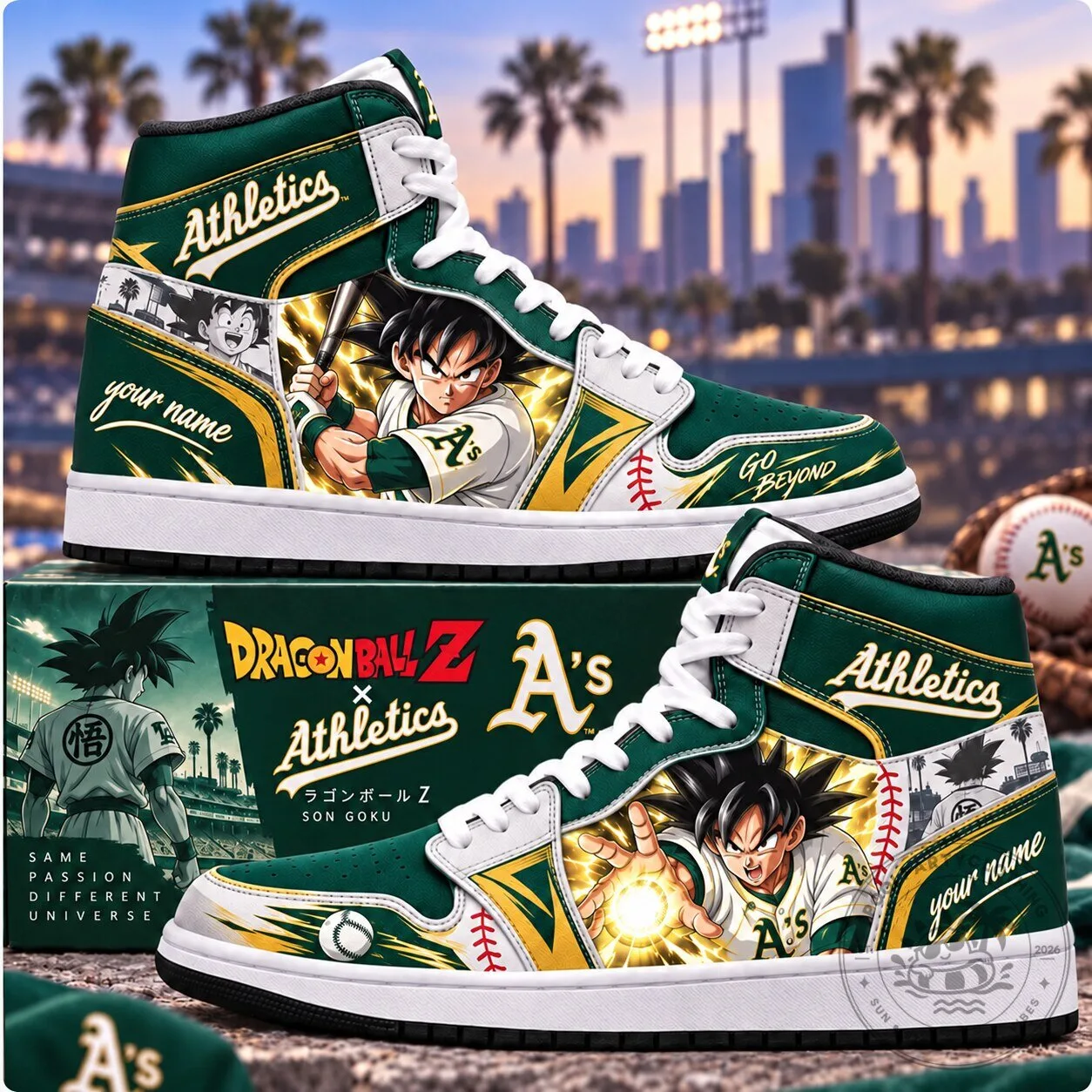 Oakland Athletics MLB Baseball Son Goku Dragon Ball Z High Top Shoes 1 Oakland Athletics MLB Baseball Son Goku Dragon Ball Z High Top Shoes
