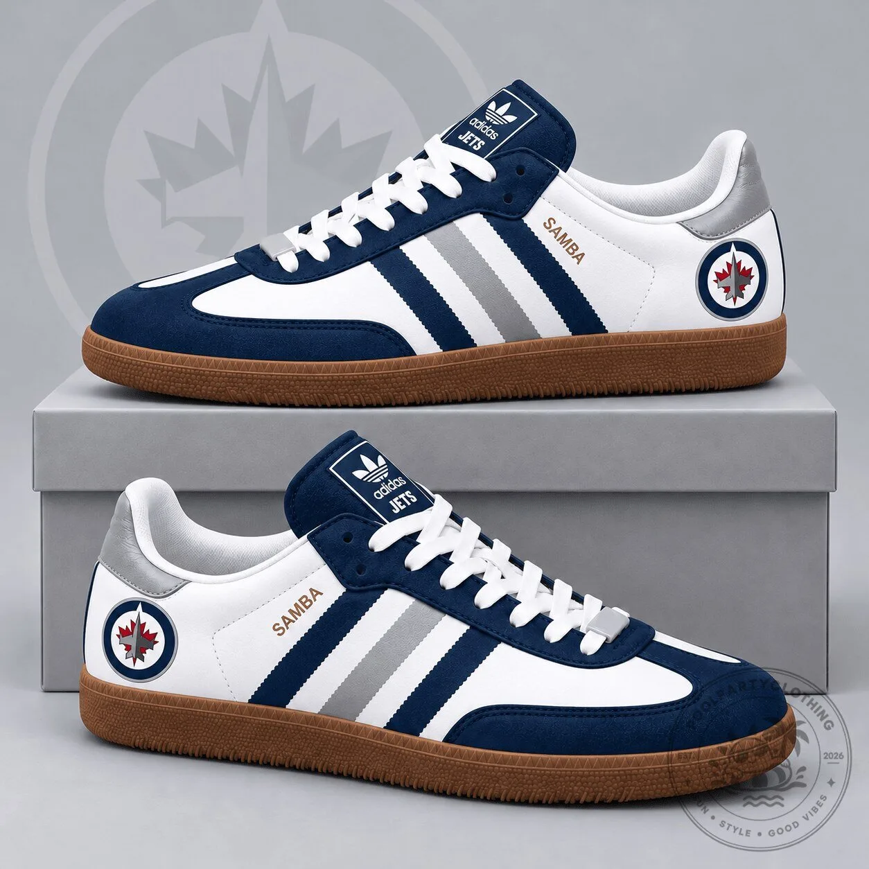 Winnipeg Jets NHL Team Logo Classic Samba Low Top Sneakers