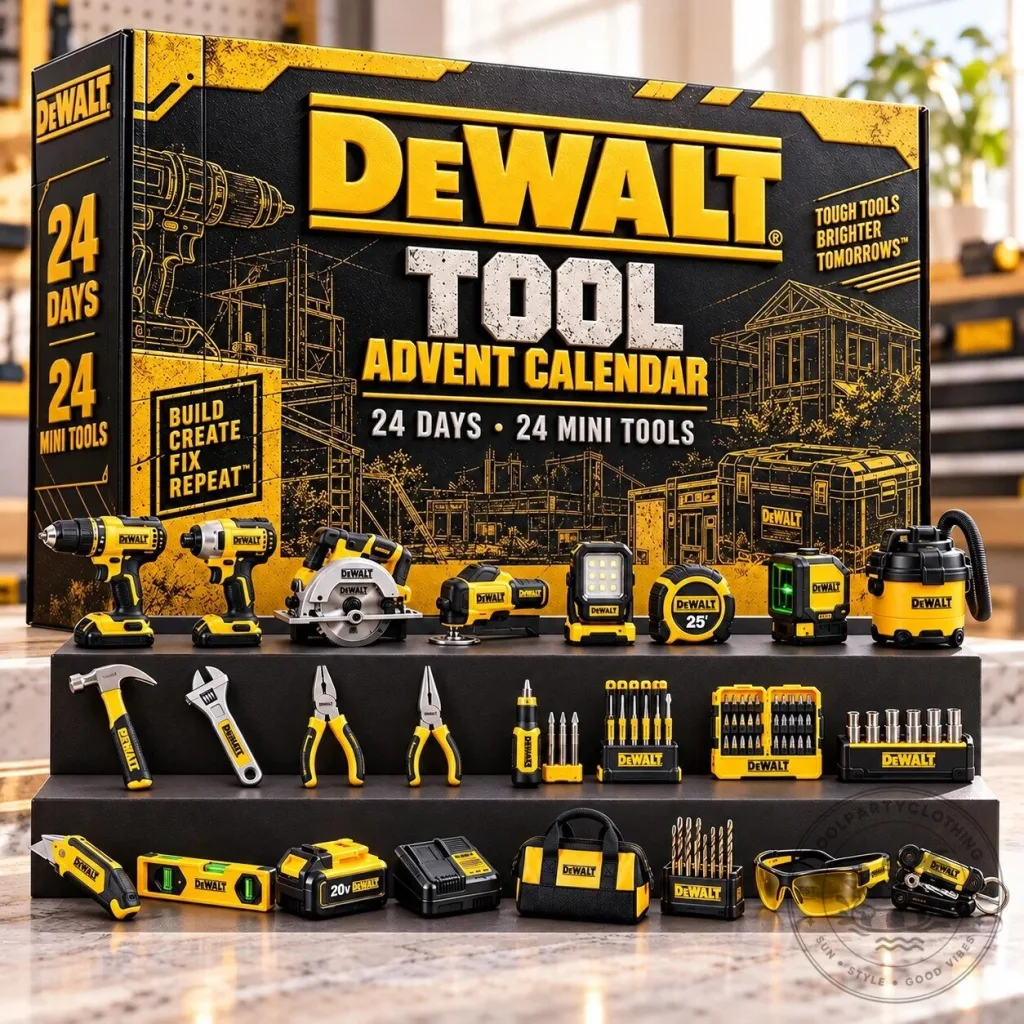 DeWalt Tool Advent Calendar Box with 24 Mini Tools Christmas Gift Set DeWalt Tool Advent Calendar Box with 24 Mini Tools Christmas Gift Set 2D