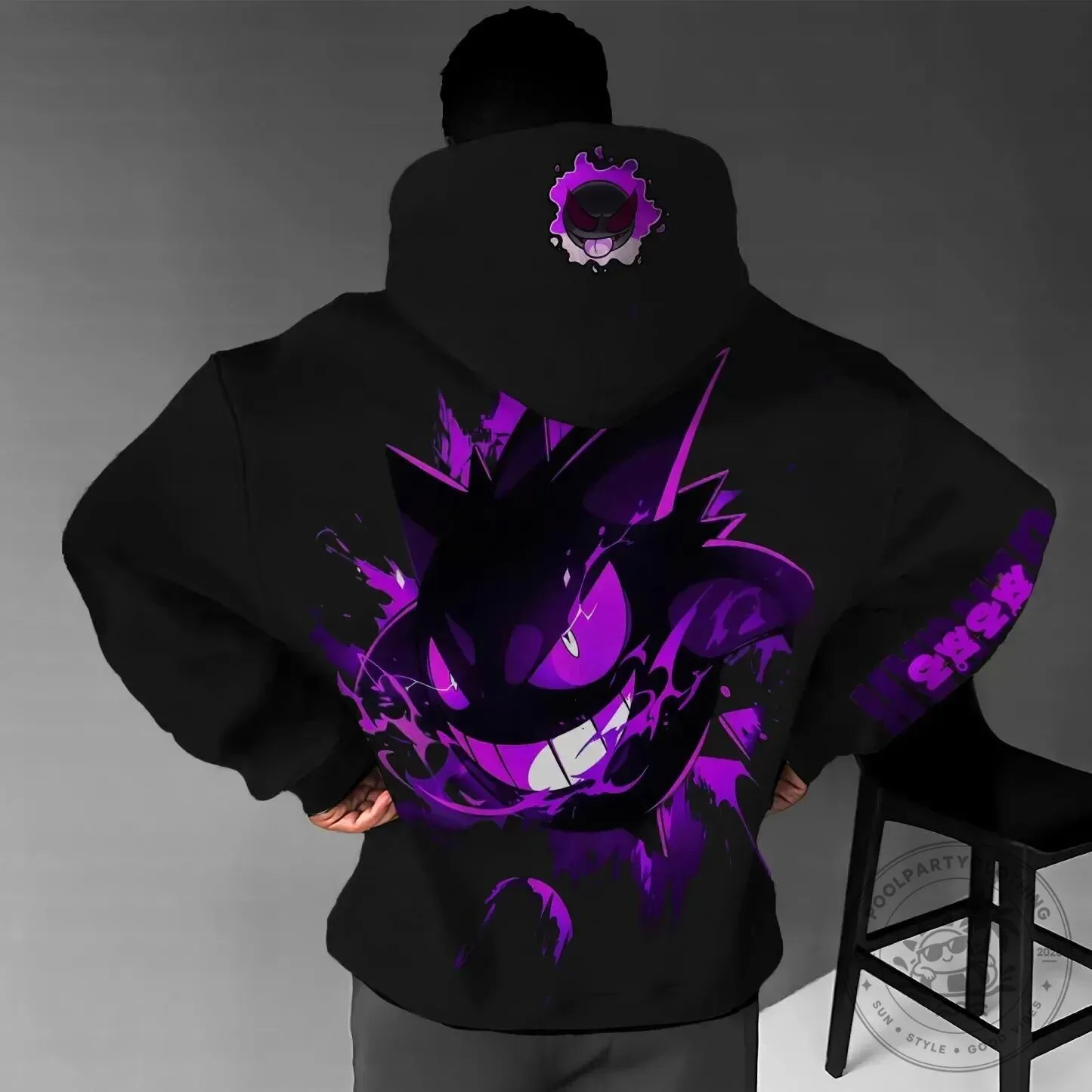 Pokemon Gengar Purple Splatter Graphic Black Hoodie 2 Pokemon Gengar Purple Splatter Graphic Black Hoodie