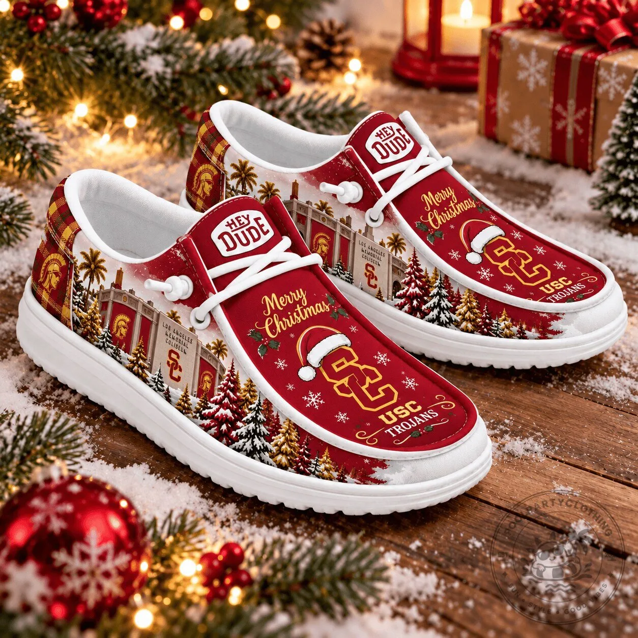 USC Trojans Christmas Hey Dude Shoes - Festive Holiday Season Footwear