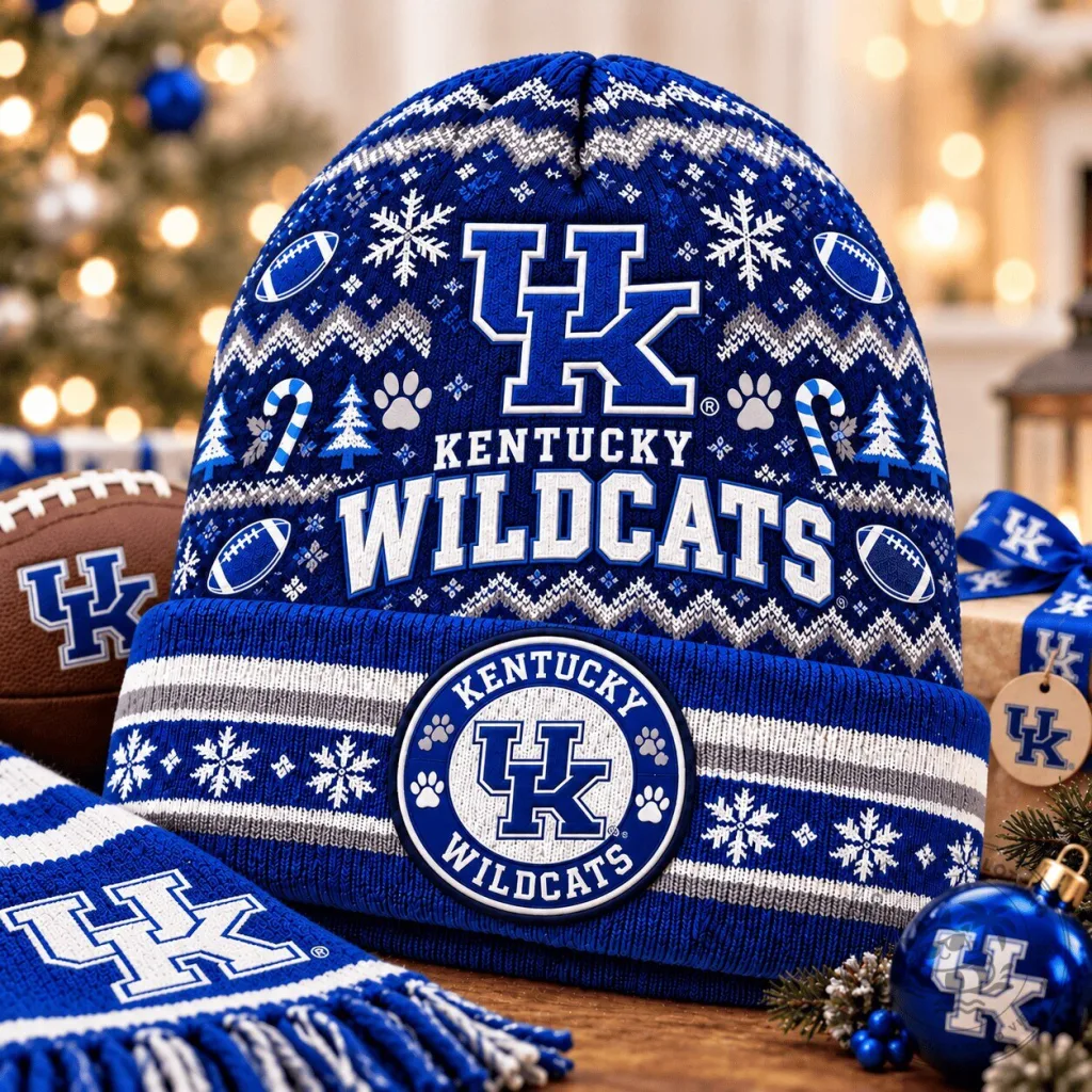 Kentucky Wildcats Christmas Ugly Sweater Style Beanie Hat Kentucky Wildcats Christmas Ugly Sweater Style Beanie Hat