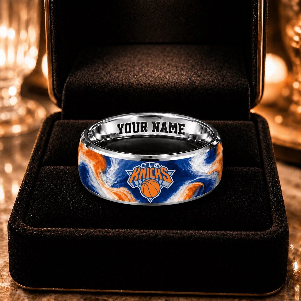 New York Knicks NBA Basketball Team Personalized Custom Name Ring 1 New York Knicks NBA Basketball Team Personalized Custom Name Ring