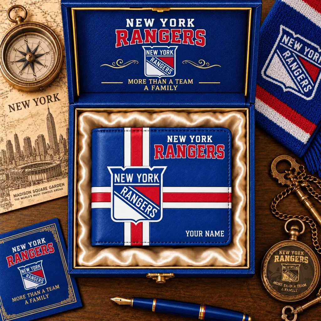 New York Rangers National Hockey League Custom Name Fan Wallet New York Rangers National Hockey League Custom Name Fan Wallet
