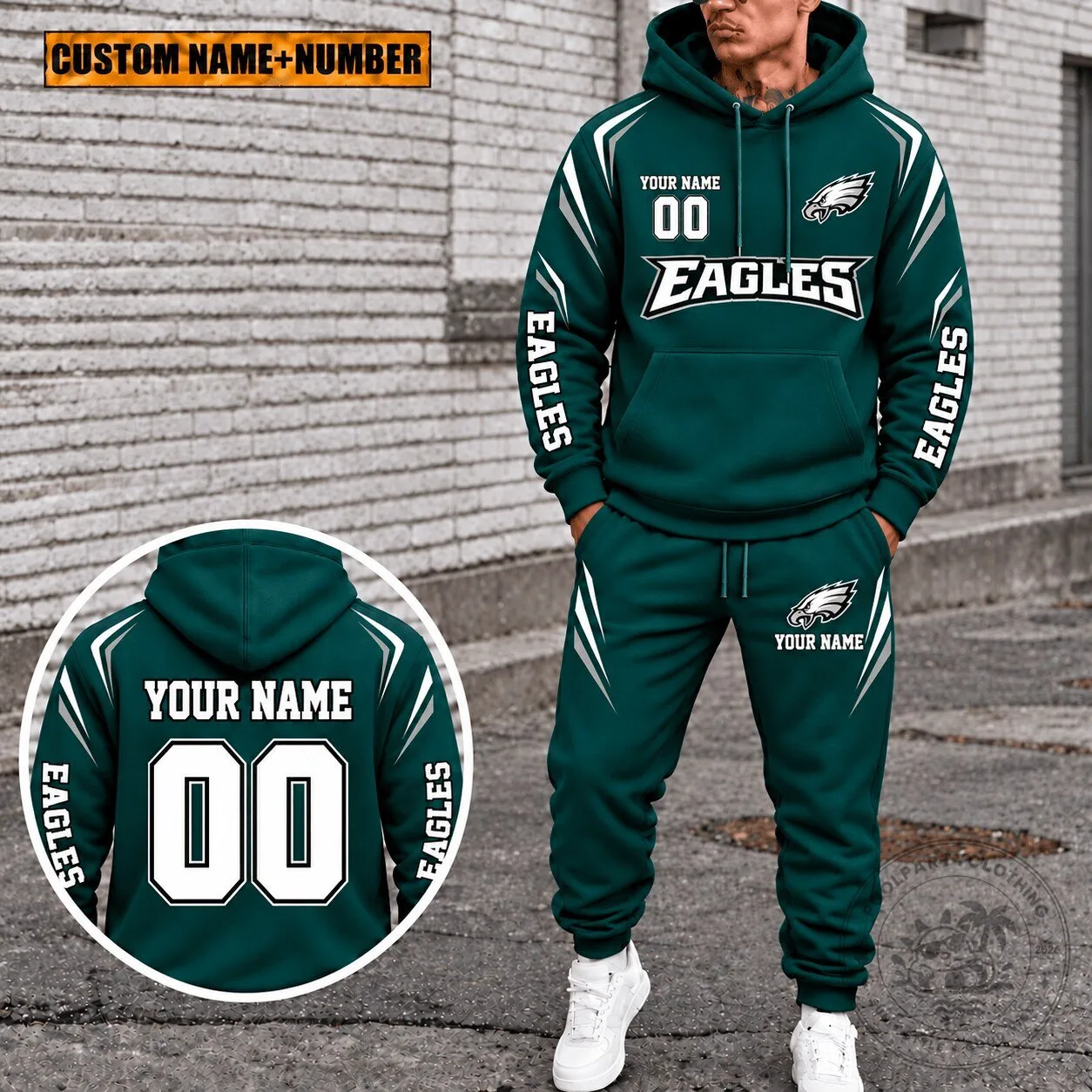 Philadelphia Eagles Personalized Football Team Logo Dark Green Hoodie