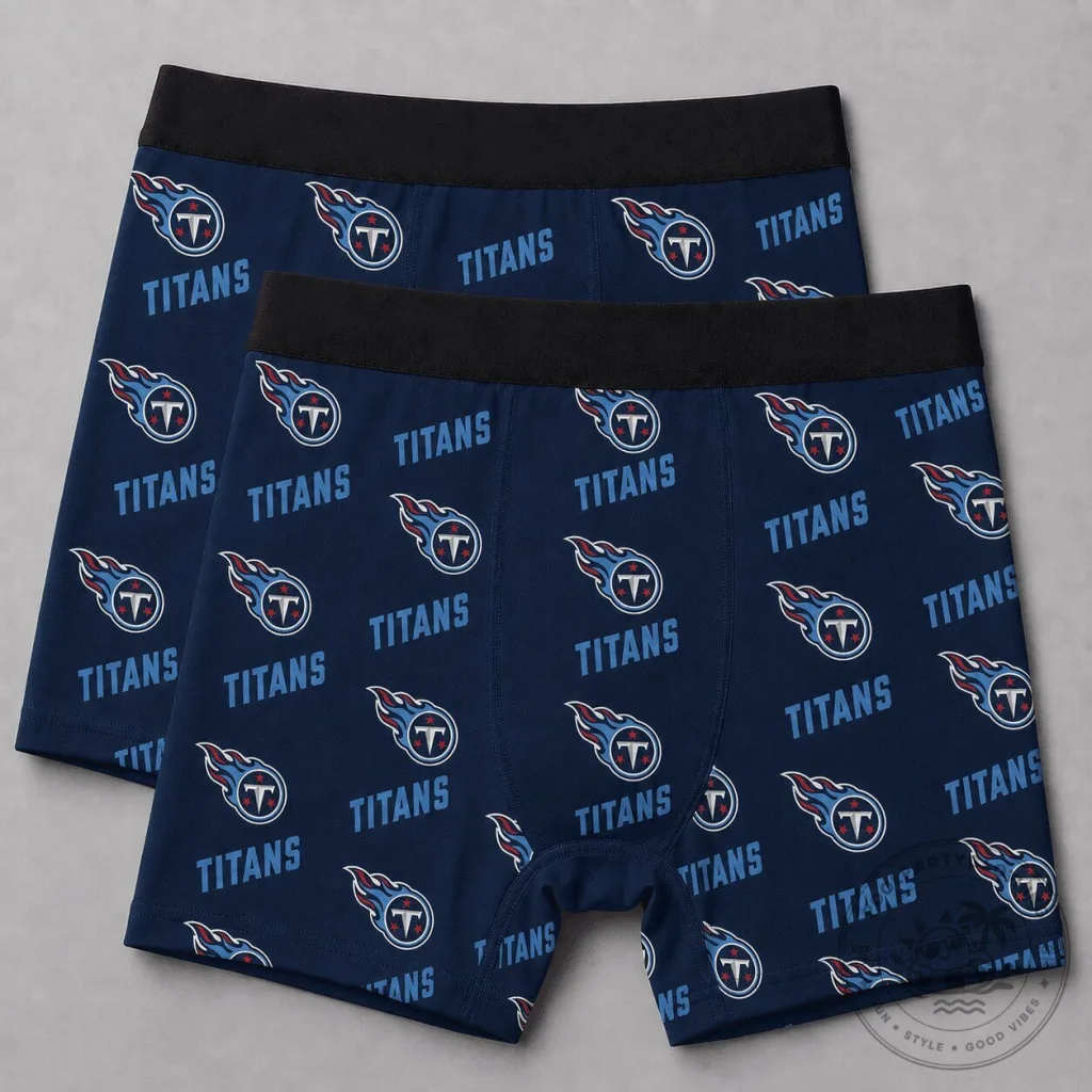 Tennessee Titans Football Team Logo Pattern Men's Boxer Briefs Underwear Tennessee Titans Football Team Logo Pattern Men's Boxer Briefs Underwear