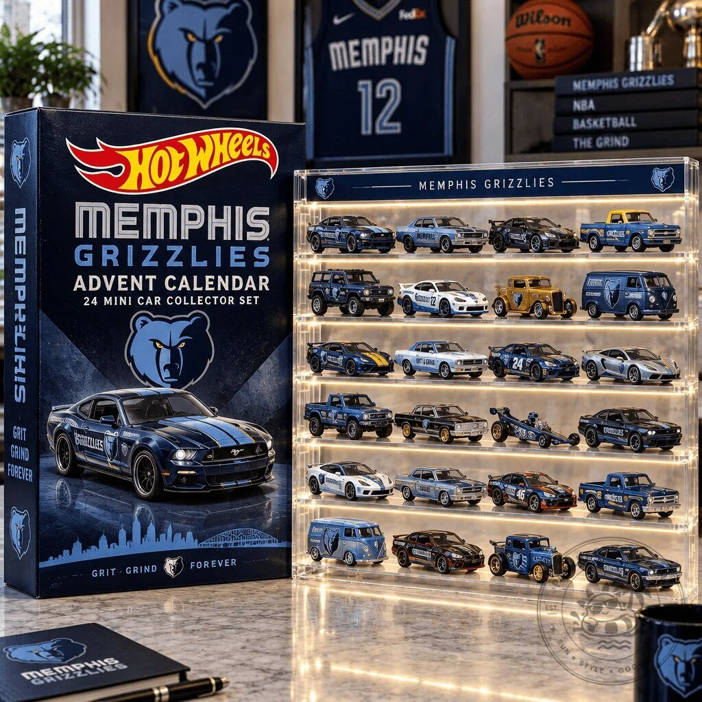 Memphis Grizzlies Hot Wheels 24 Mini Car Collector Set Advent Calendar