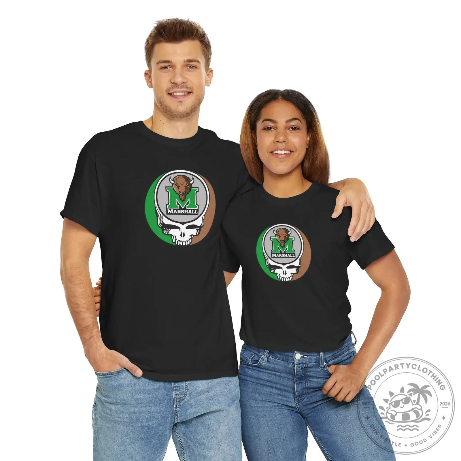 Marshall University Thundering Herd Grateful Dead Skull T-Shirt 15 Marshall University Thundering Herd Grateful Dead Skull T-Shirt