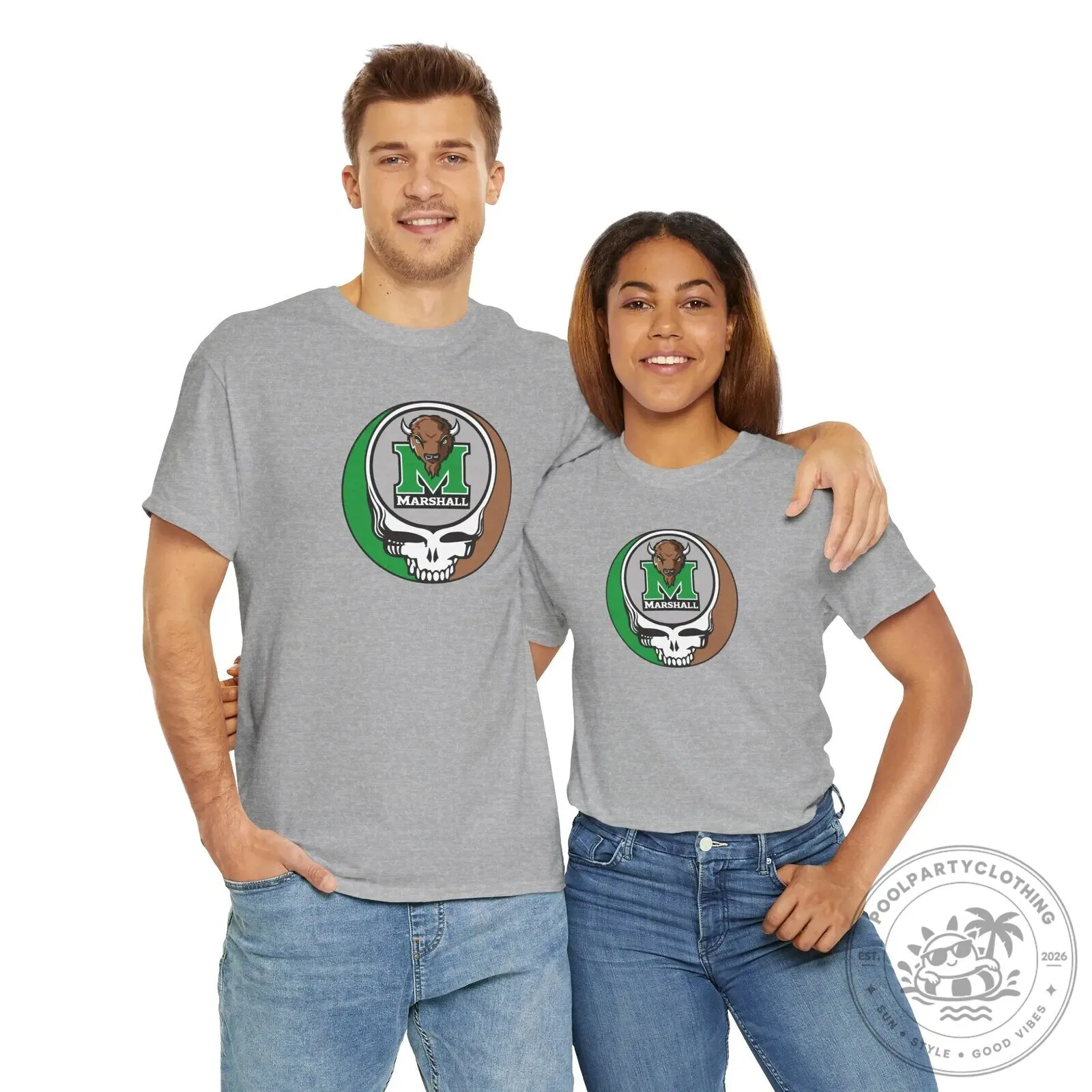 Marshall University Thundering Herd Grateful Dead Skull T-Shirt 17 Marshall University Thundering Herd Grateful Dead Skull T-Shirt