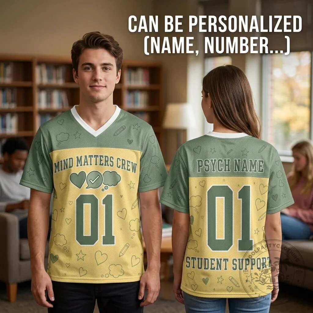 Personalized School Psychologist Mind Matters Crew Student Support Football Jersey