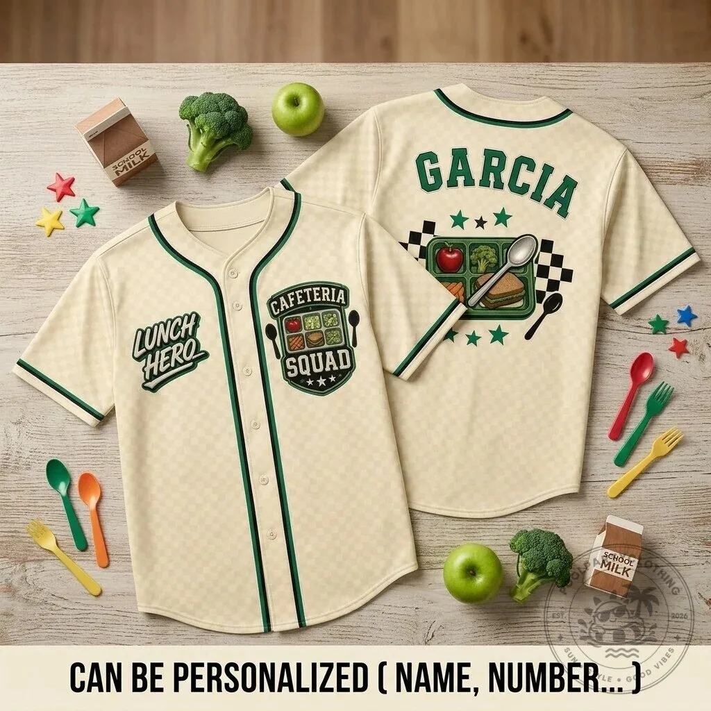 Personalized Cafeteria Squad Lunch Hero Baseball Jersey