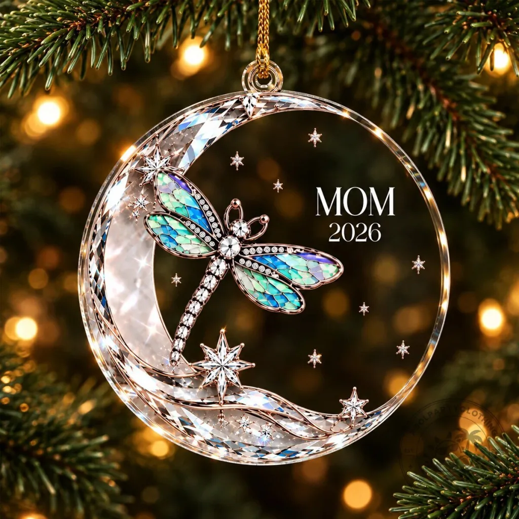 Personalized Dragonfly Memorial Christmas Tree Ornament for Mom Personalized Dragonfly Memorial Christmas Tree Ornament for Mom