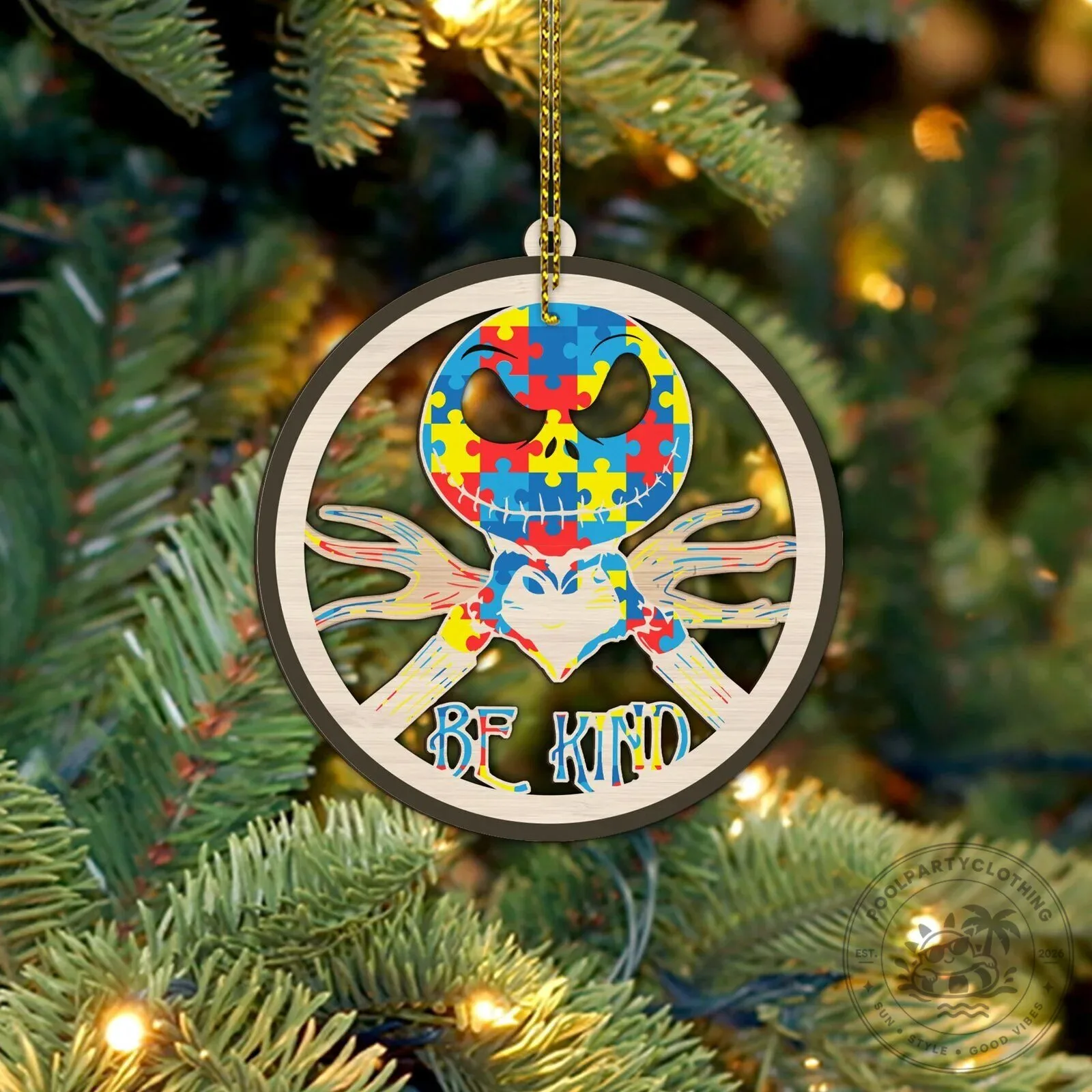 Autism Awareness Be Kind Puzzle Heart Christmas Ornament 12 Autism Awareness Be Kind Puzzle Heart Christmas Ornament