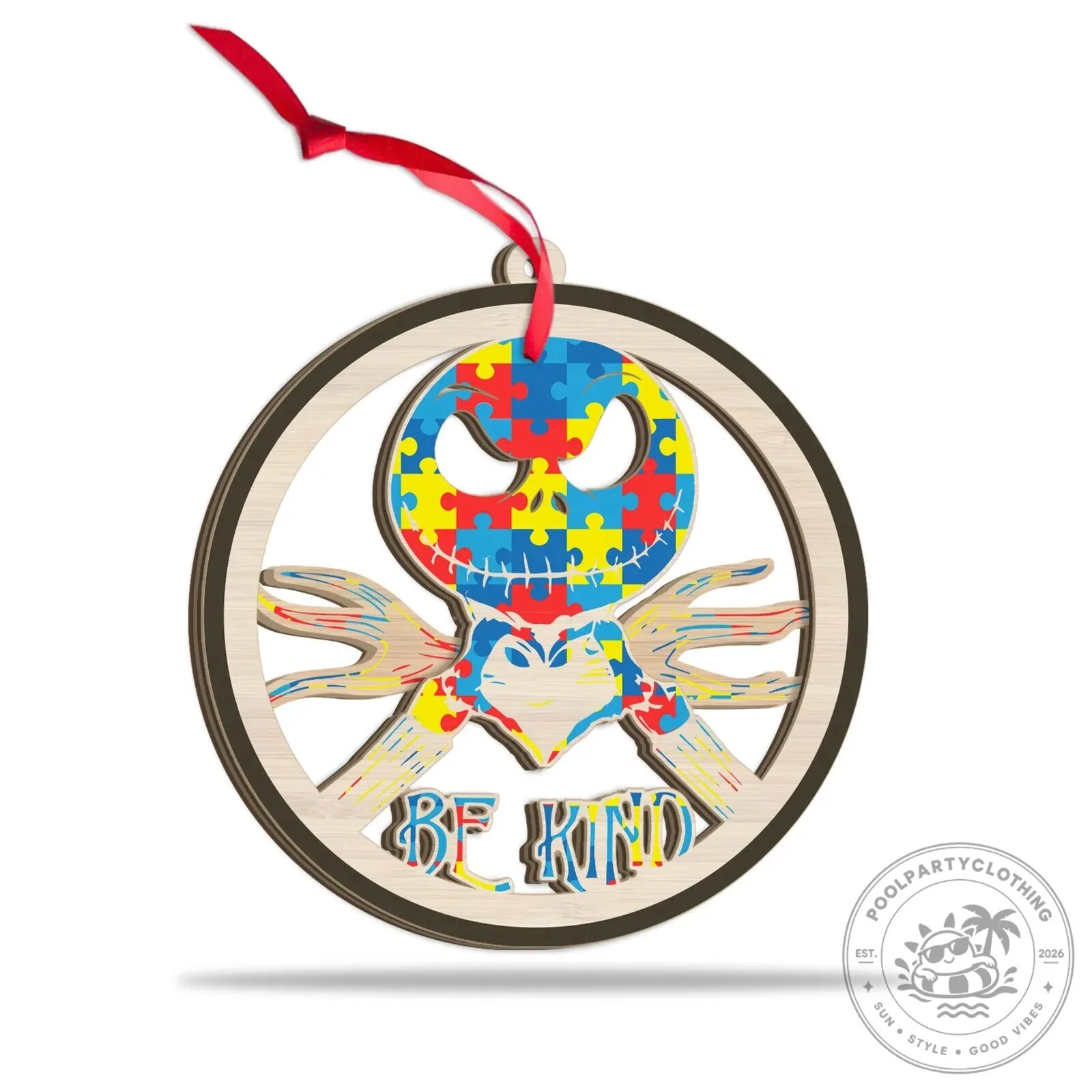 Autism Awareness Be Kind Puzzle Heart Christmas Ornament 14 Autism Awareness Be Kind Puzzle Heart Christmas Ornament