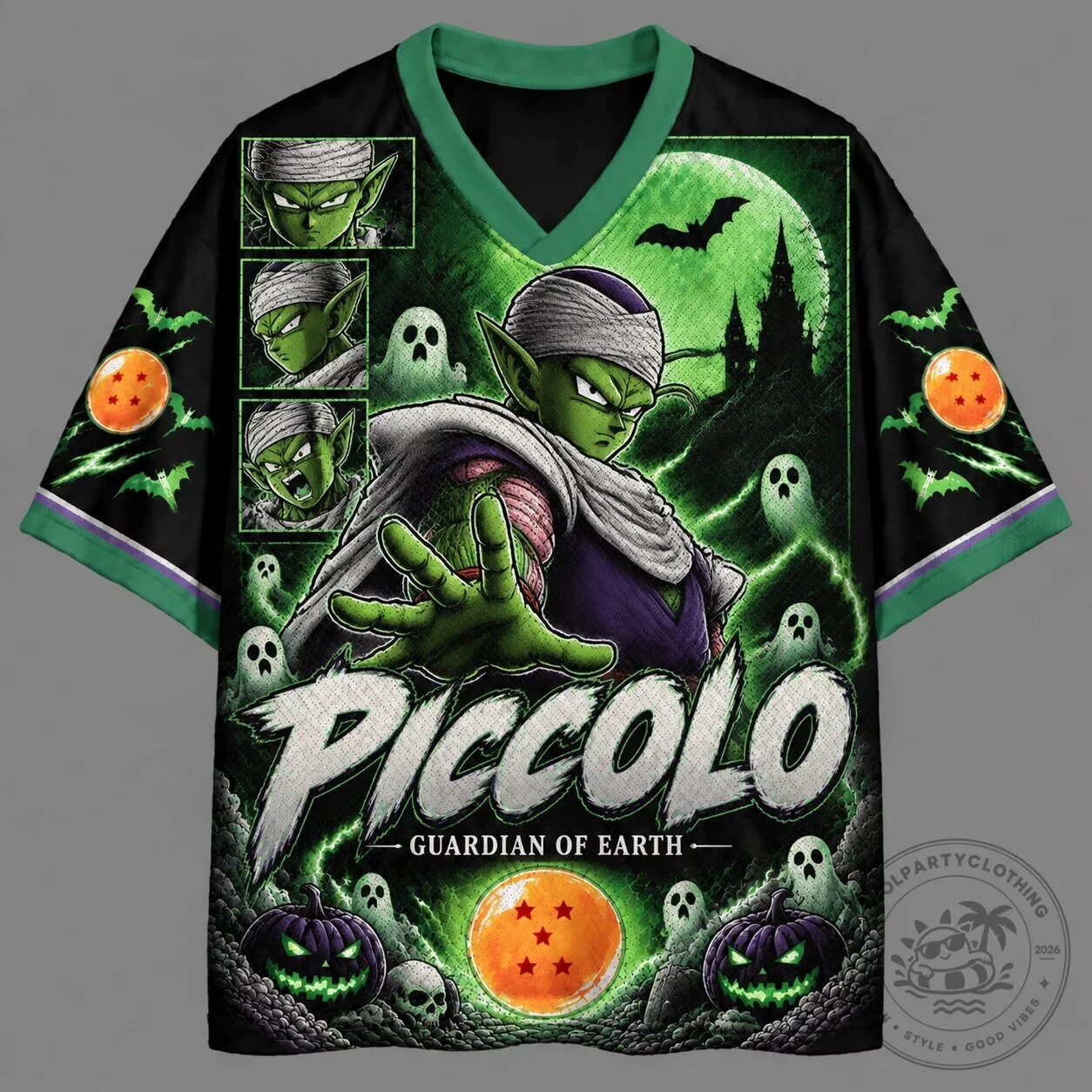 Dragon Ball Z Piccolo Guardian of Earth Halloween Themed Football Jersey