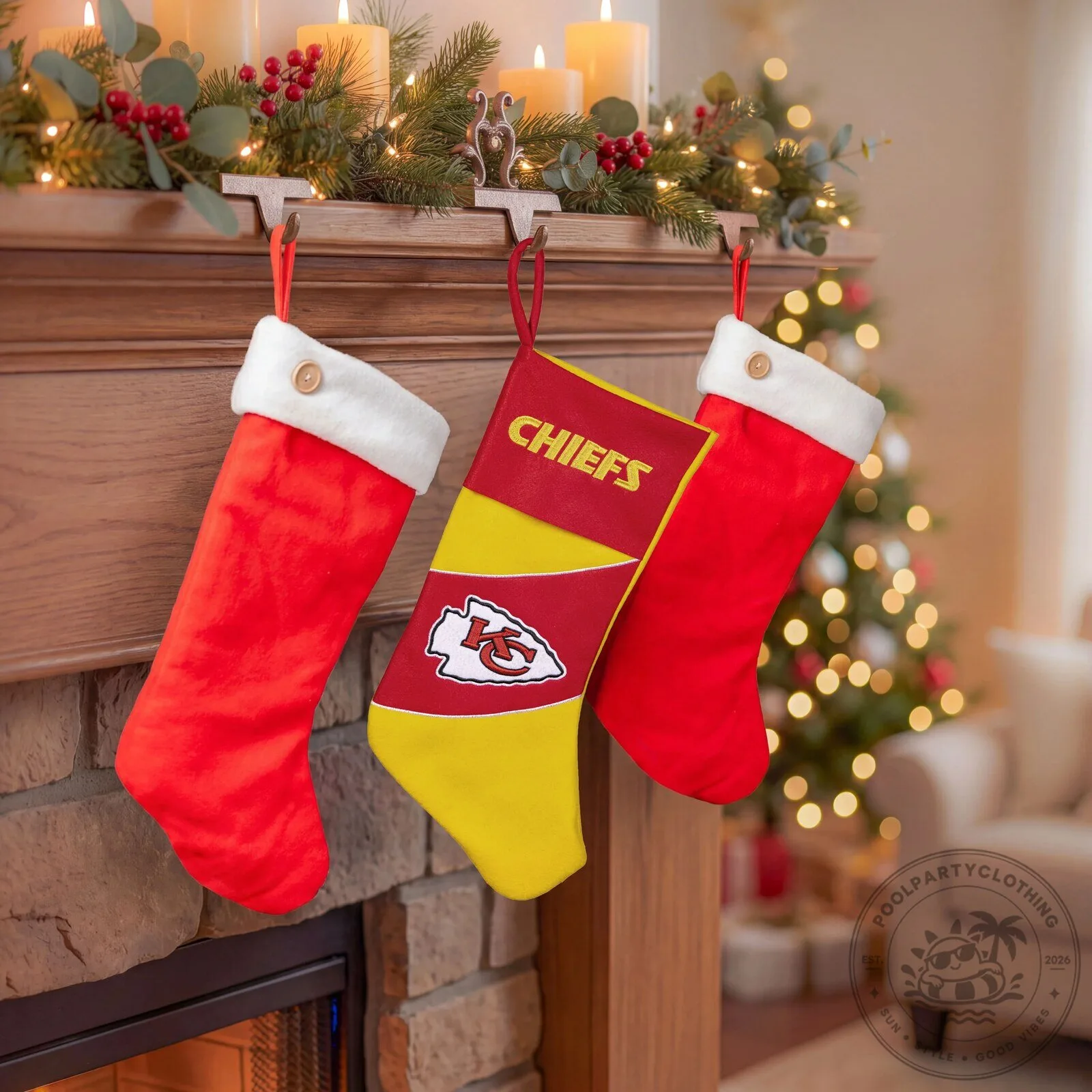 Kansas City Chiefs Football Team Logo Felt Christmas Stocking 9 Kansas City Chiefs Football Team Logo Felt Christmas Stocking