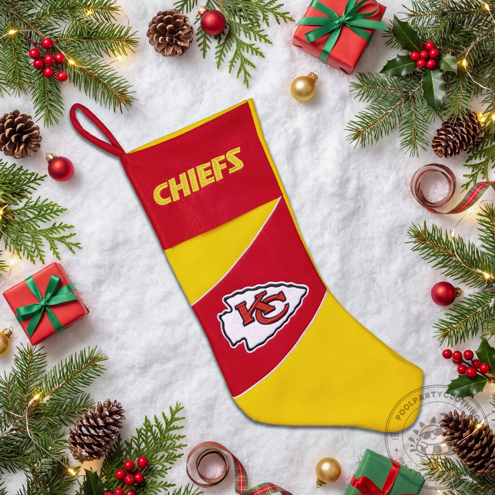 Kansas City Chiefs Football Team Logo Felt Christmas Stocking 11 Kansas City Chiefs Football Team Logo Felt Christmas Stocking