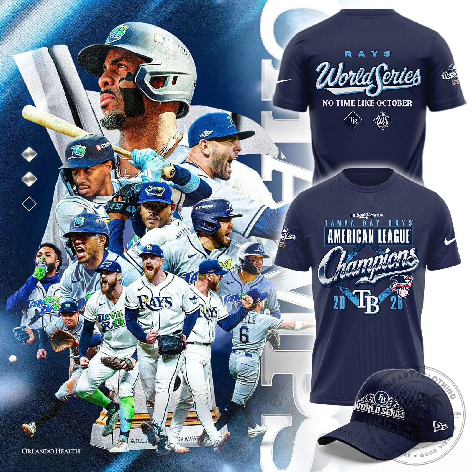 2026 American League Champions Locker Room T-Shirt - Tampa Bay Rays