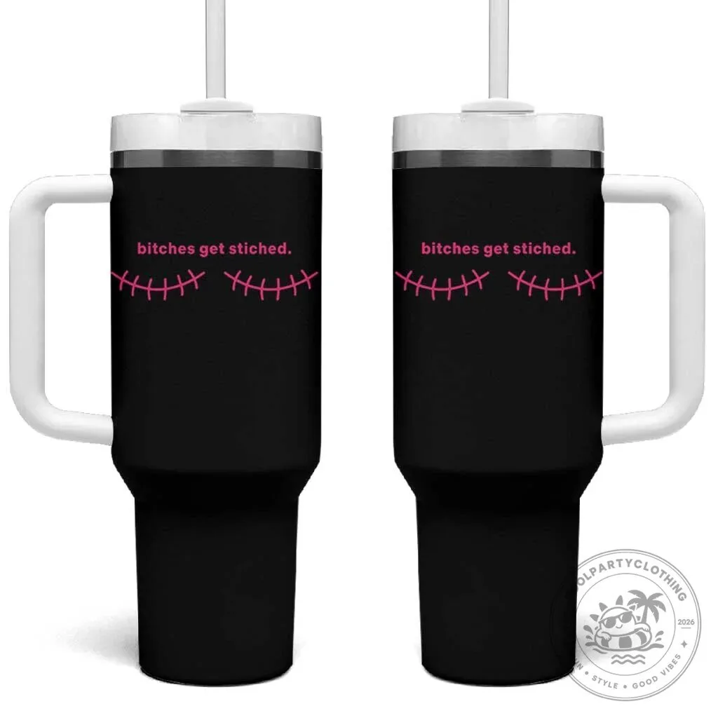 Funny Mastectomy Reconstruction Surgery Breast Cancer Awareness Tumbler with Handle