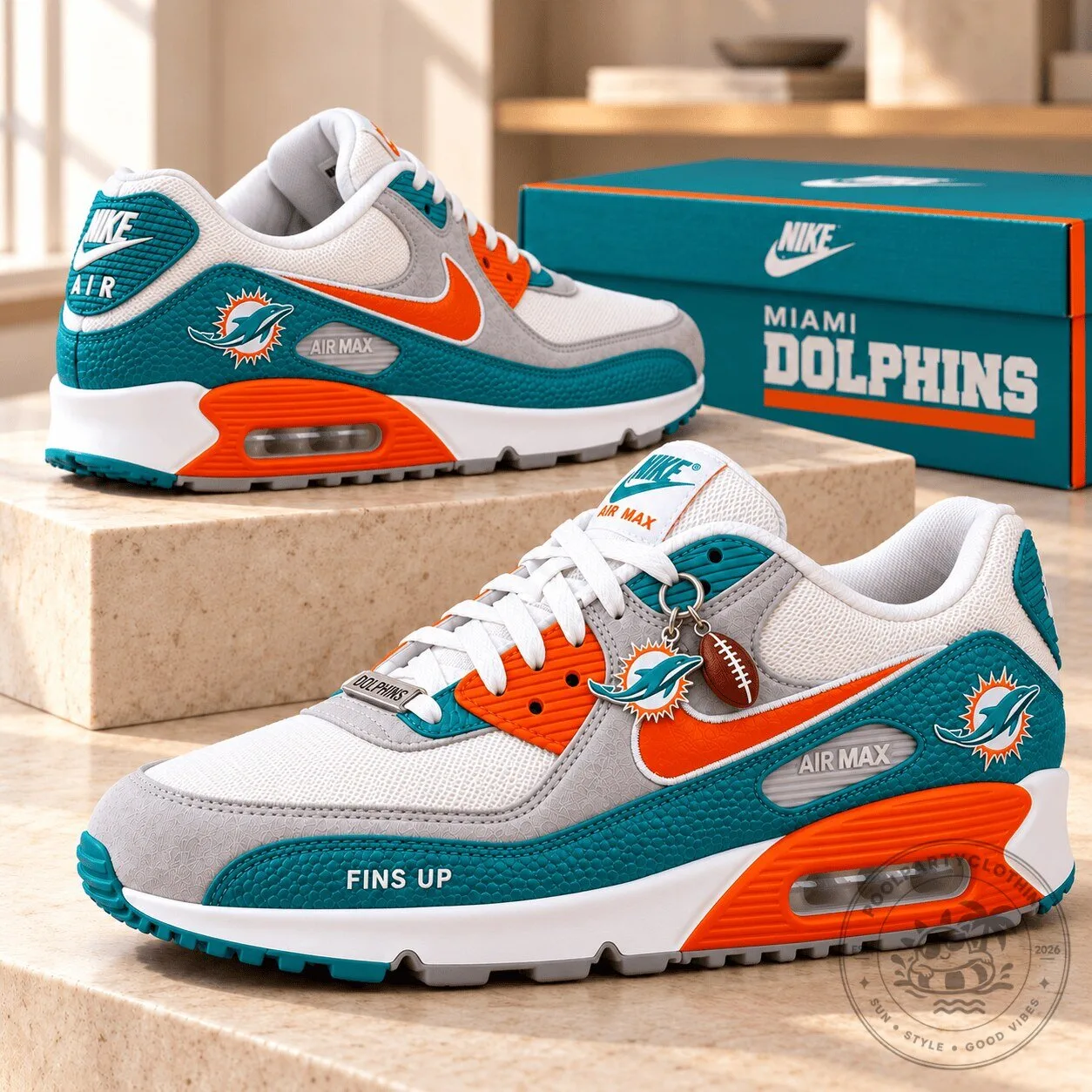 Miami Dolphins Air Max Premium Low-Top Sneakers for Men and Women