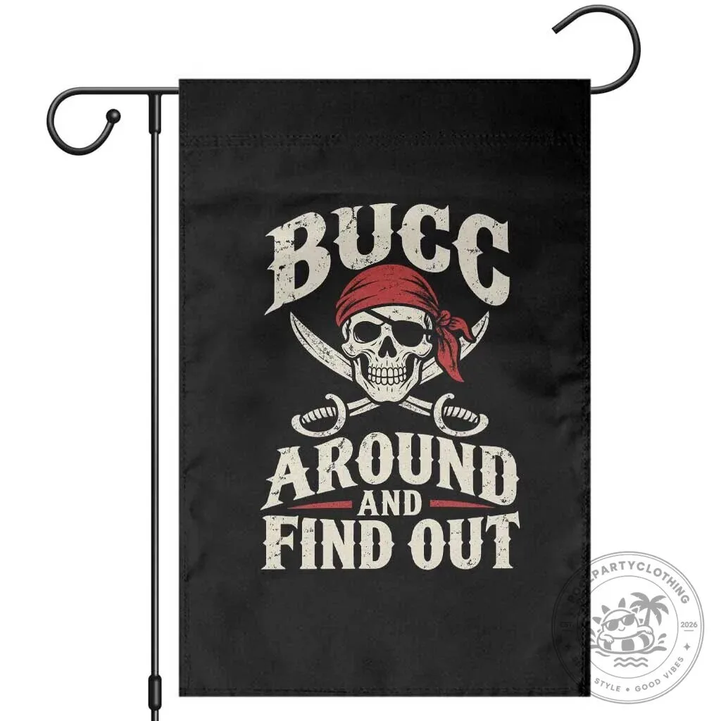 Funny Pirate Buccaneer Skull And Swords Garden Flag