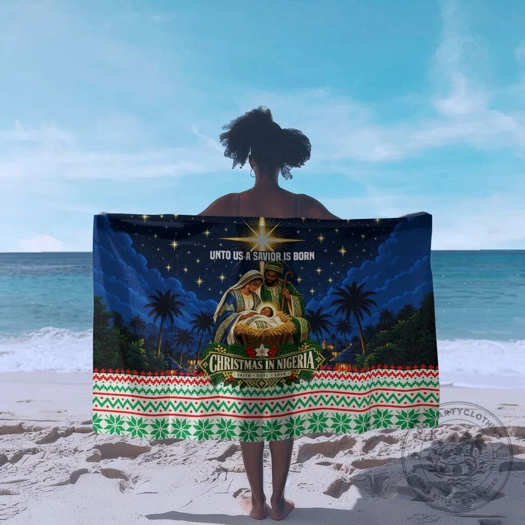 Christmas in Nigeria Nativity Scene Holiday Beach Towel 9 Christmas in Nigeria Nativity Scene Holiday Beach Towel
