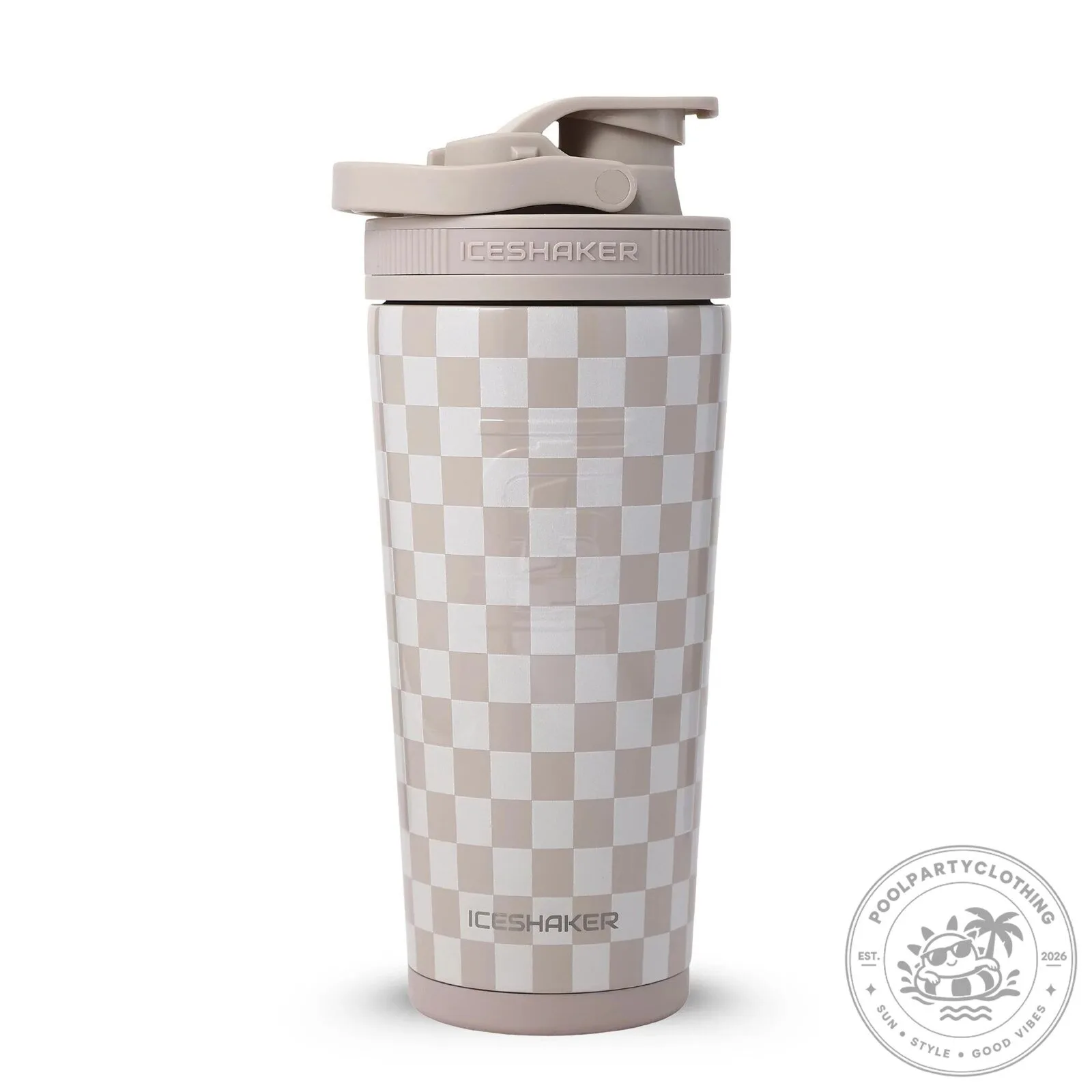 Cobblestone Checkered Pattern Insulated Stainless Steel Water Bottle