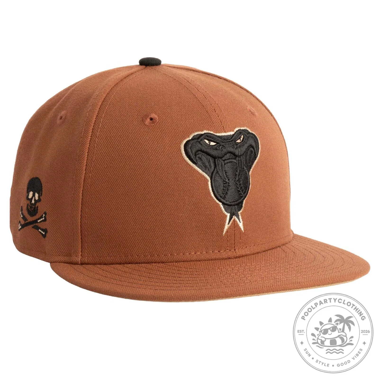 Arizona Diamondbacks Snake Jolly Roger Brown Fitted Baseball Cap Hat