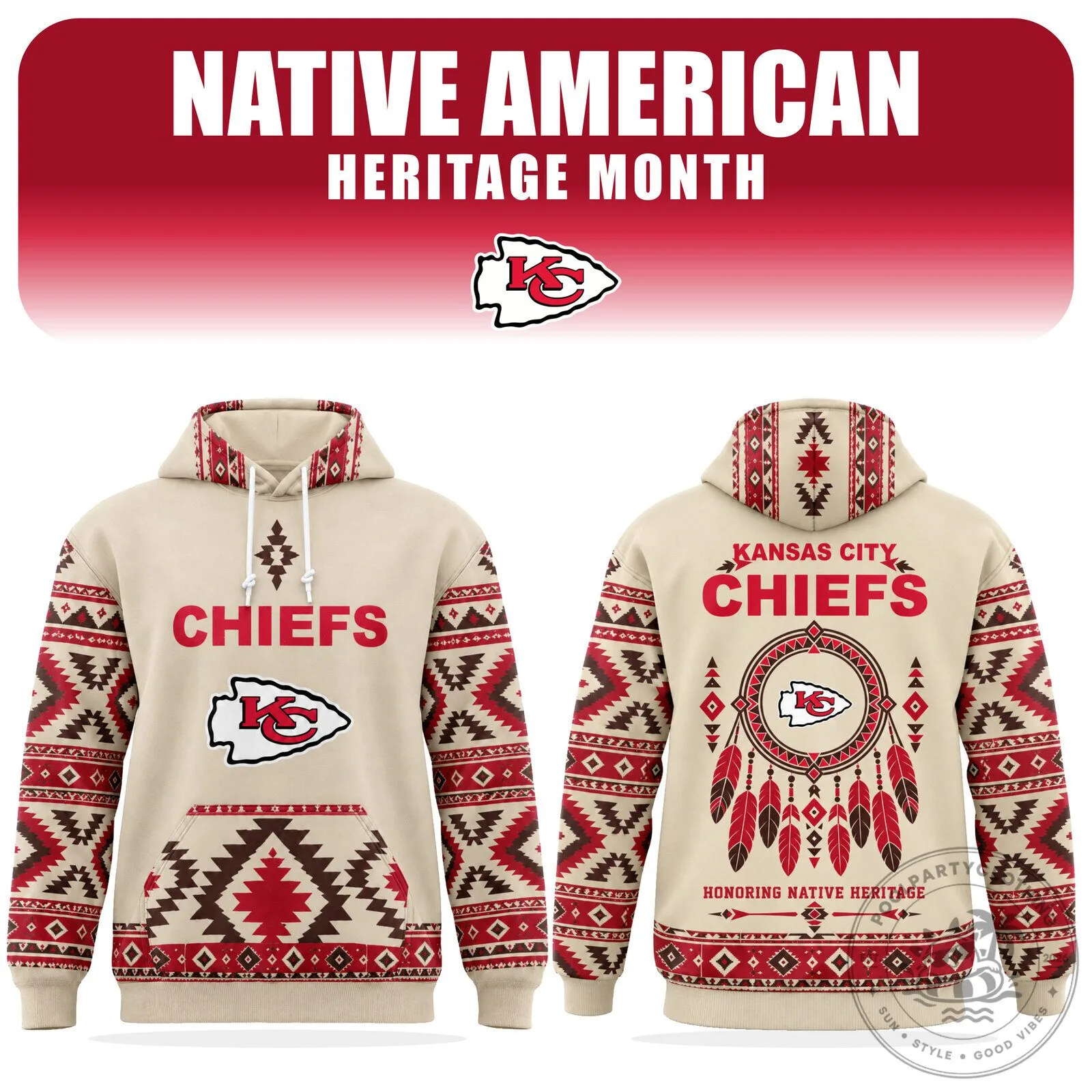 Kansas City Chiefs Native American Heritage Month Honoring Hoodie 1 Kansas City Chiefs Native American Heritage Month Honoring Hoodie