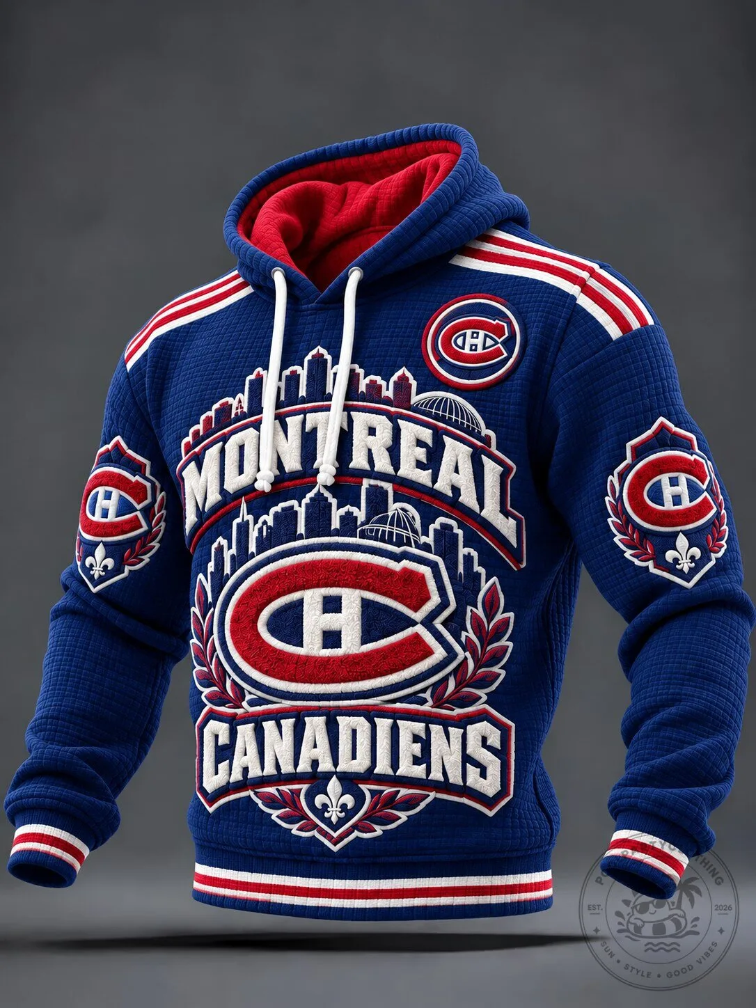 Montreal Canadiens Ice Hockey Team Retro Blue Hoodie