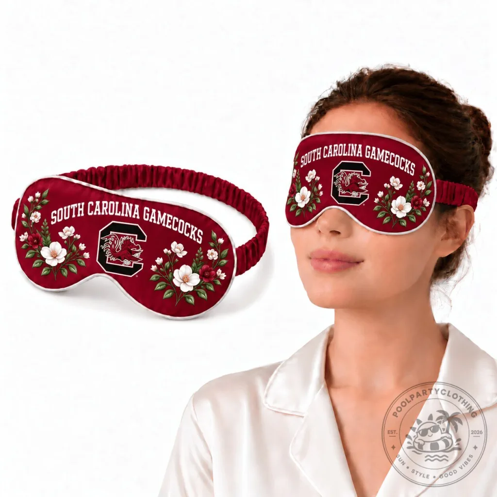 South Carolina Gamecocks Floral Eye Mask Sleep Aid South Carolina Gamecocks Floral Eye Mask Sleep Aid