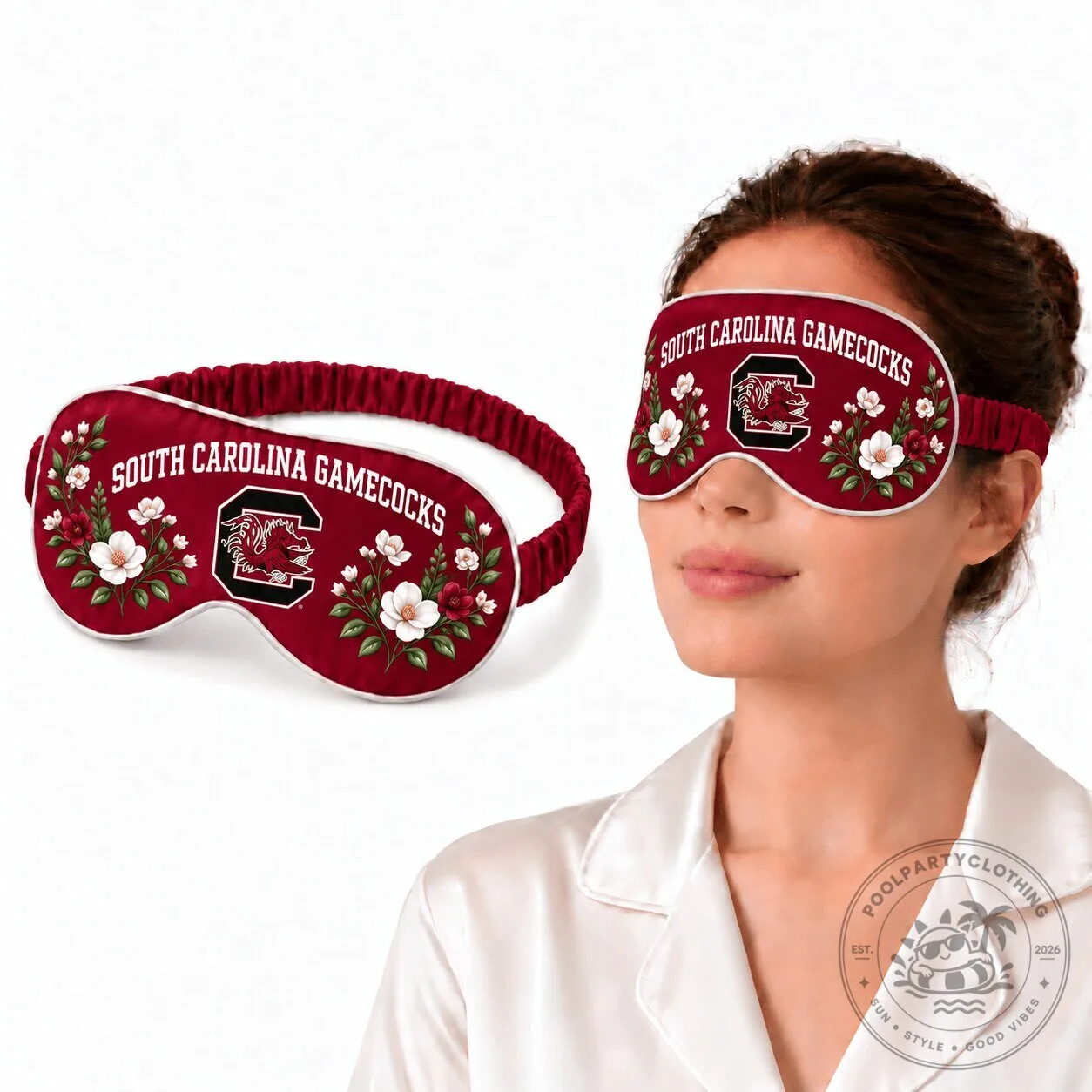South Carolina Gamecocks Floral Eye Mask Sleep Aid
