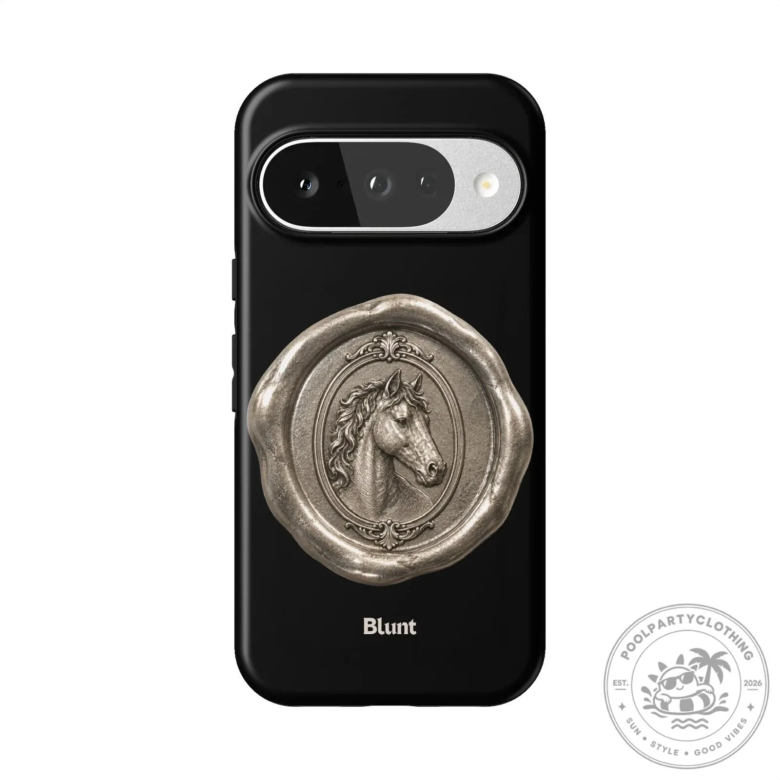 Elegant Horse Head Wax Seal Design Black Phone Case for Google Pixel 17 Elegant Horse Head Wax Seal Design Black Phone Case for Google Pixel