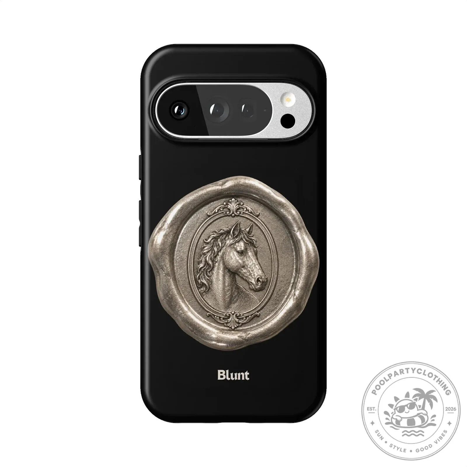 Elegant Horse Head Wax Seal Design Black Phone Case for Google Pixel 18 Elegant Horse Head Wax Seal Design Black Phone Case for Google Pixel