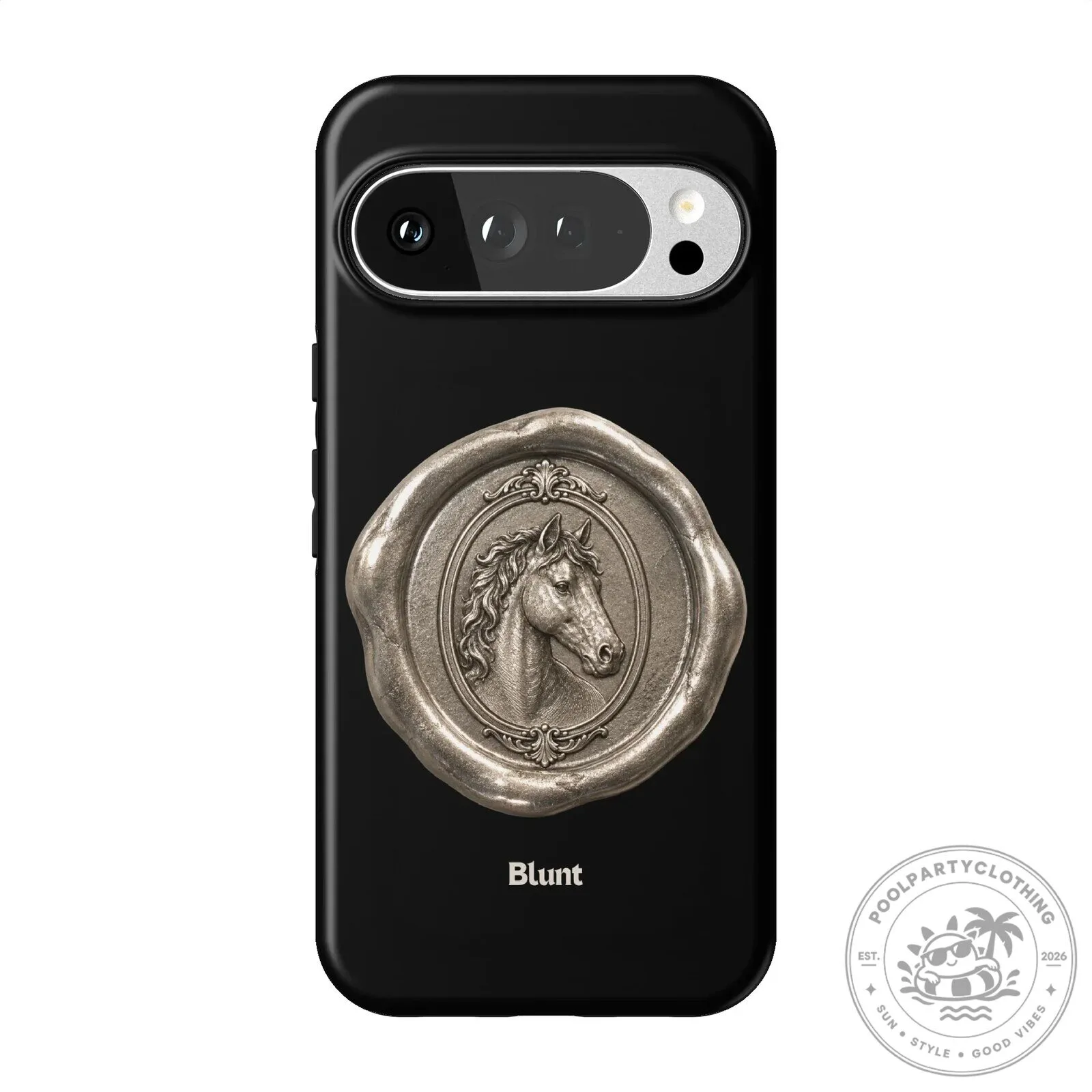 Elegant Horse Head Wax Seal Design Black Phone Case for Google Pixel 19 Elegant Horse Head Wax Seal Design Black Phone Case for Google Pixel