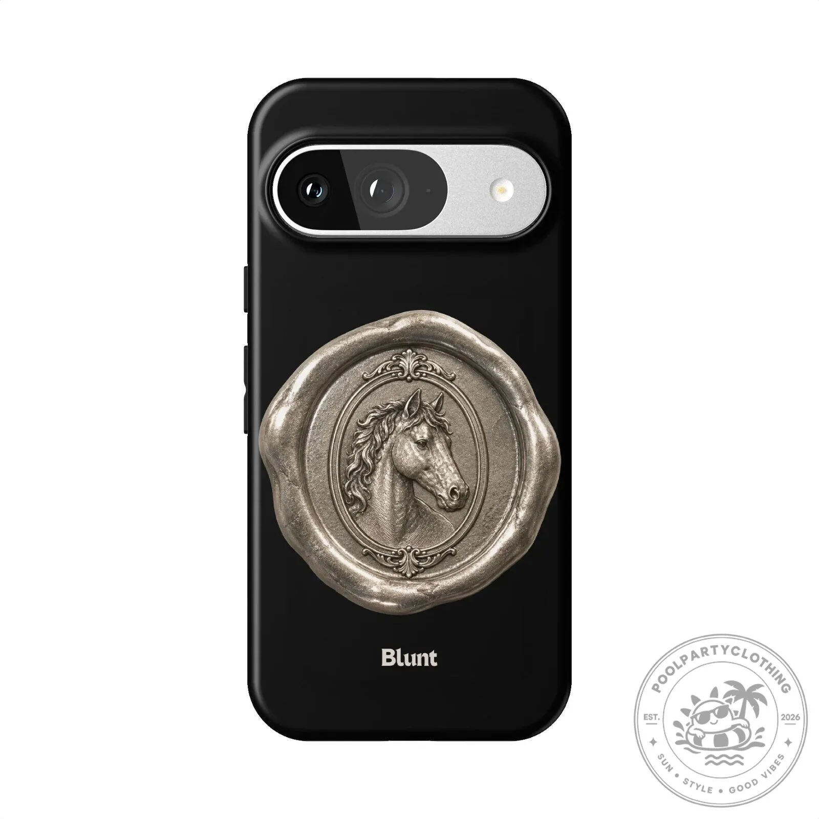 Elegant Horse Head Wax Seal Design Black Phone Case for Google Pixel 20 Elegant Horse Head Wax Seal Design Black Phone Case for Google Pixel