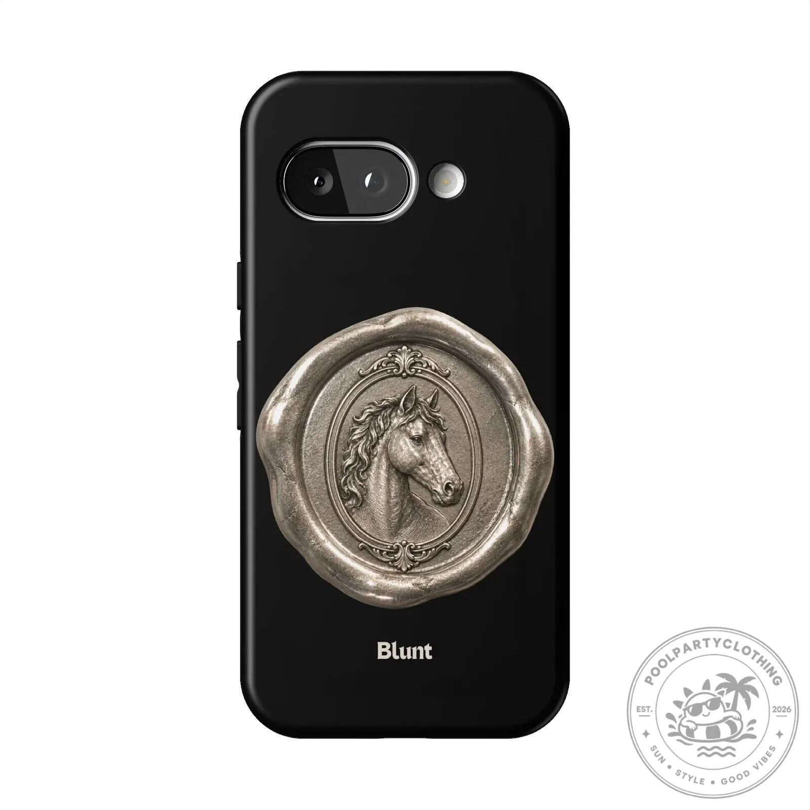 Elegant Horse Head Wax Seal Design Black Phone Case for Google Pixel 21 Elegant Horse Head Wax Seal Design Black Phone Case for Google Pixel